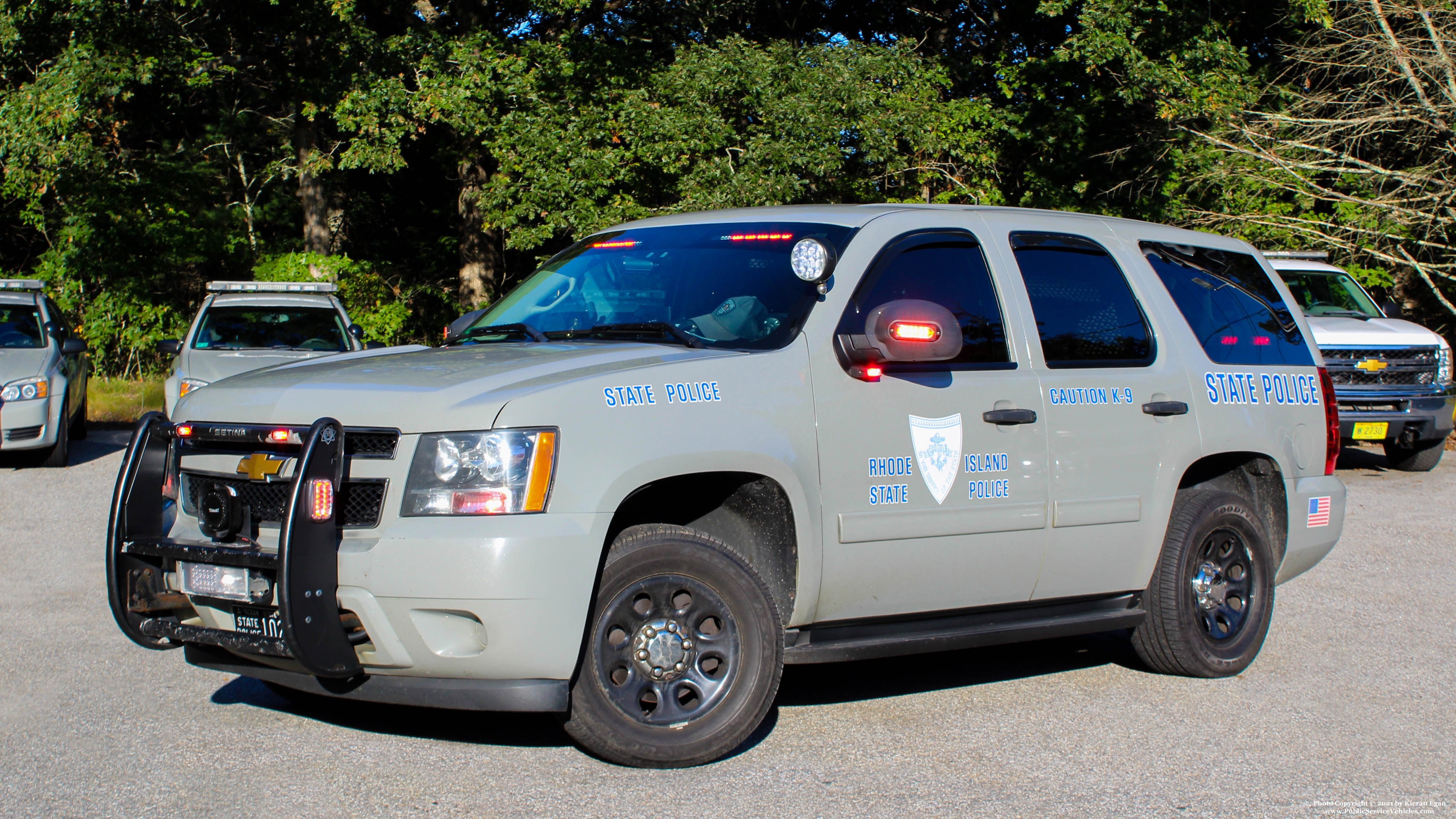 A photo  of Rhode Island State Police
            Cruiser 102, a 2013 Chevrolet Tahoe             taken by Kieran Egan