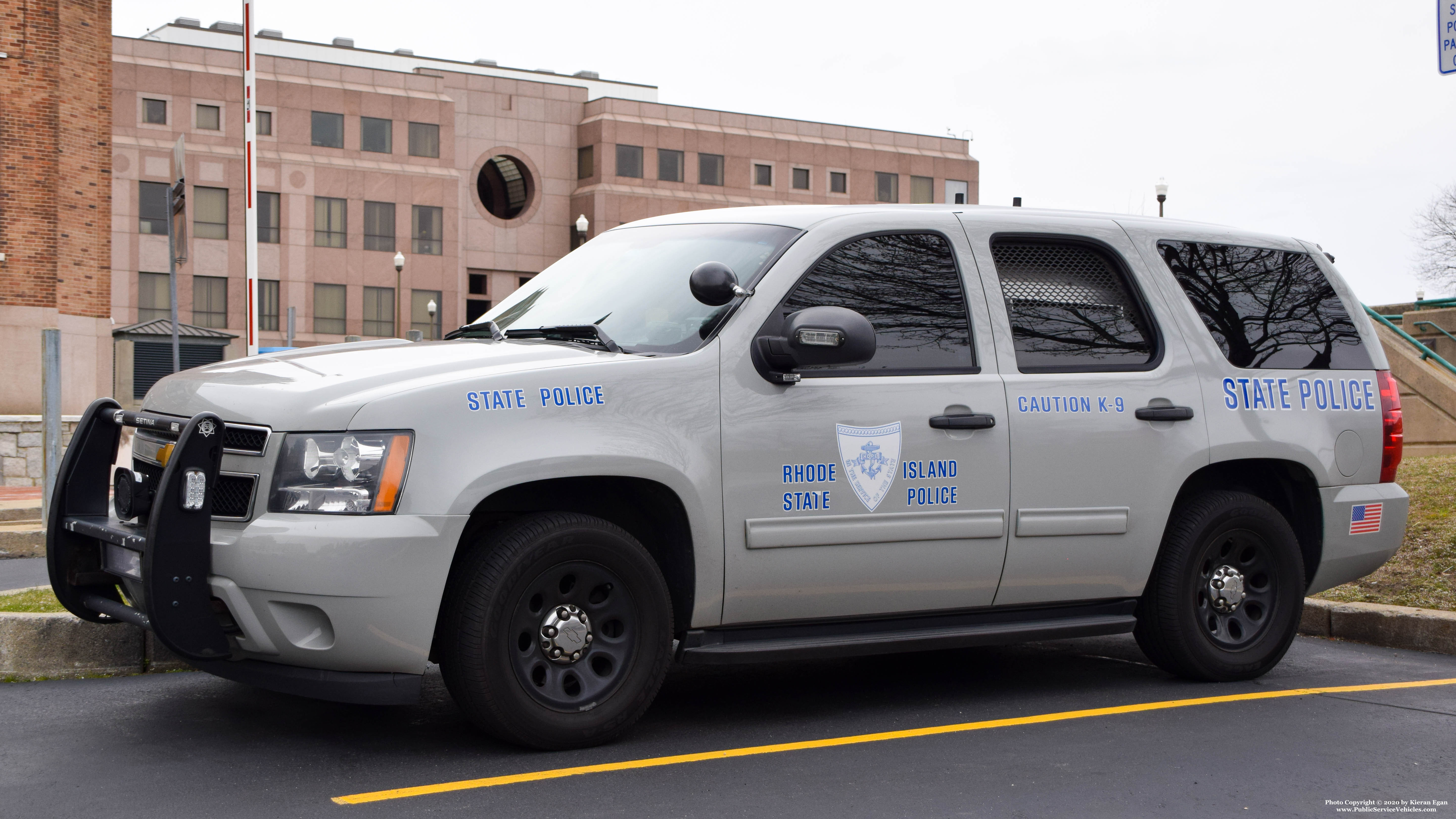 A photo  of Rhode Island State Police
            Cruiser 124, a 2013 Chevrolet Tahoe             taken by Kieran Egan