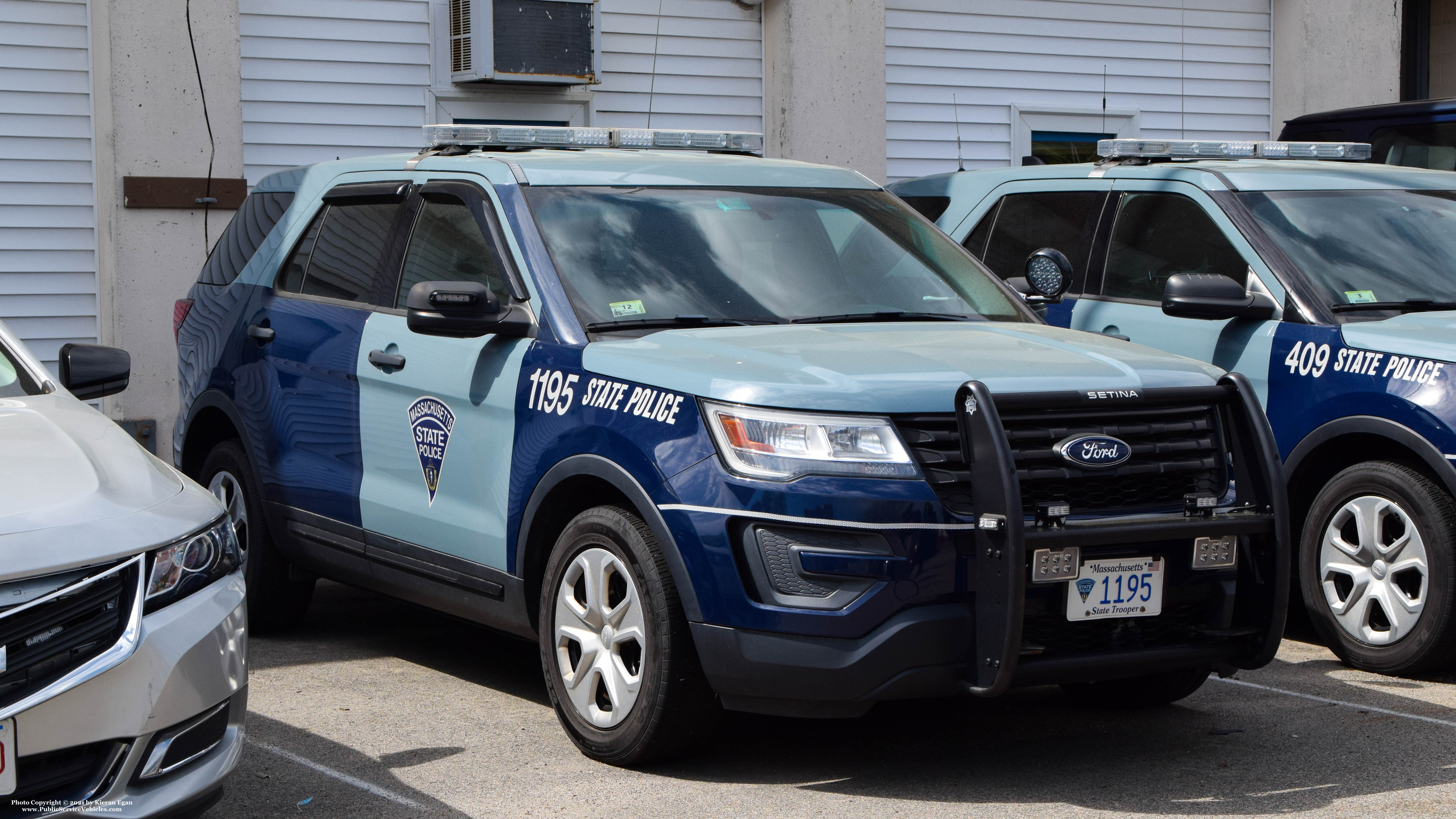 A photo  of Massachusetts State Police
            Cruiser 1195, a 2016 Ford Police Interceptor Utility             taken by Kieran Egan