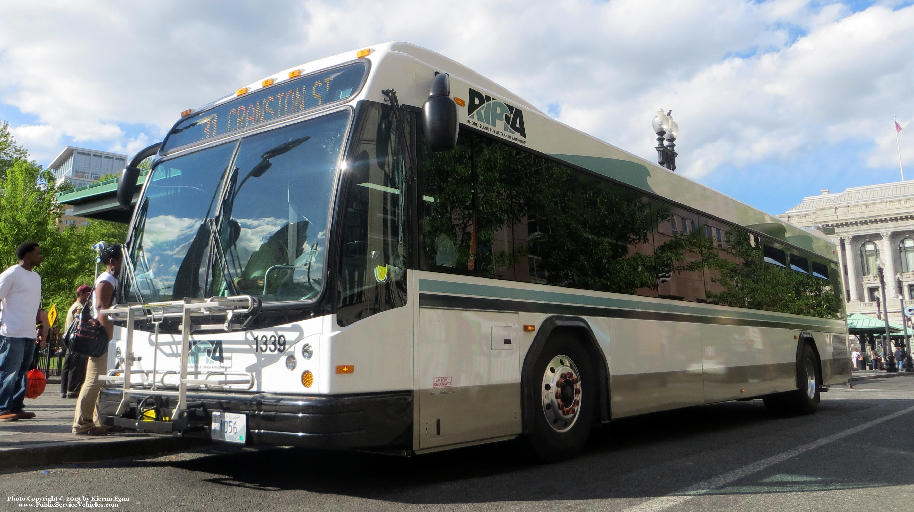 A photo  of Rhode Island Public Transit Authority
            Bus 1339, a 2013 Gillig BRT             taken by Kieran Egan