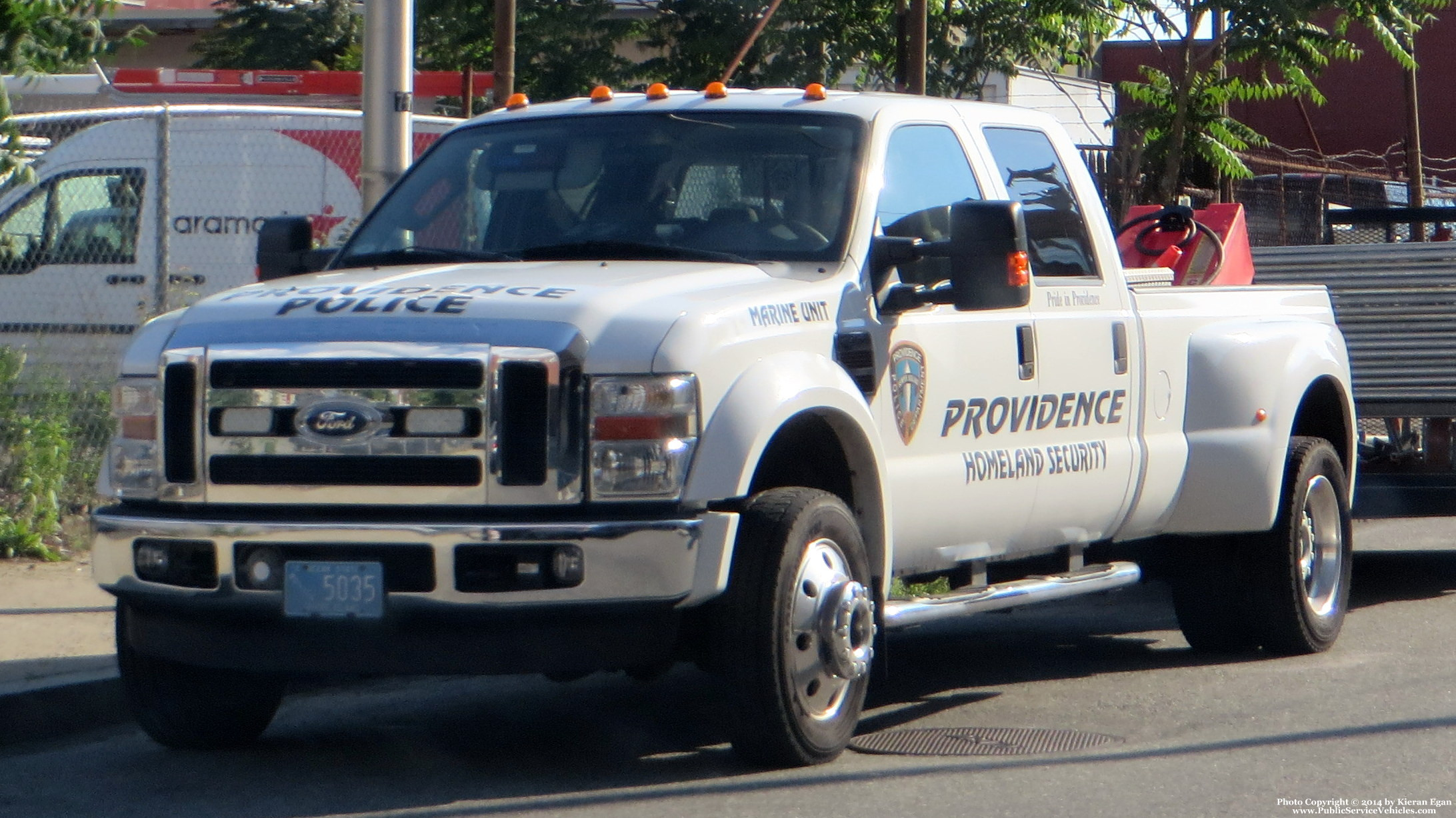 A photo  of Providence Police
            Truck 5035, a 2008-2010 Ford F-450 Crew Cab             taken by Kieran Egan