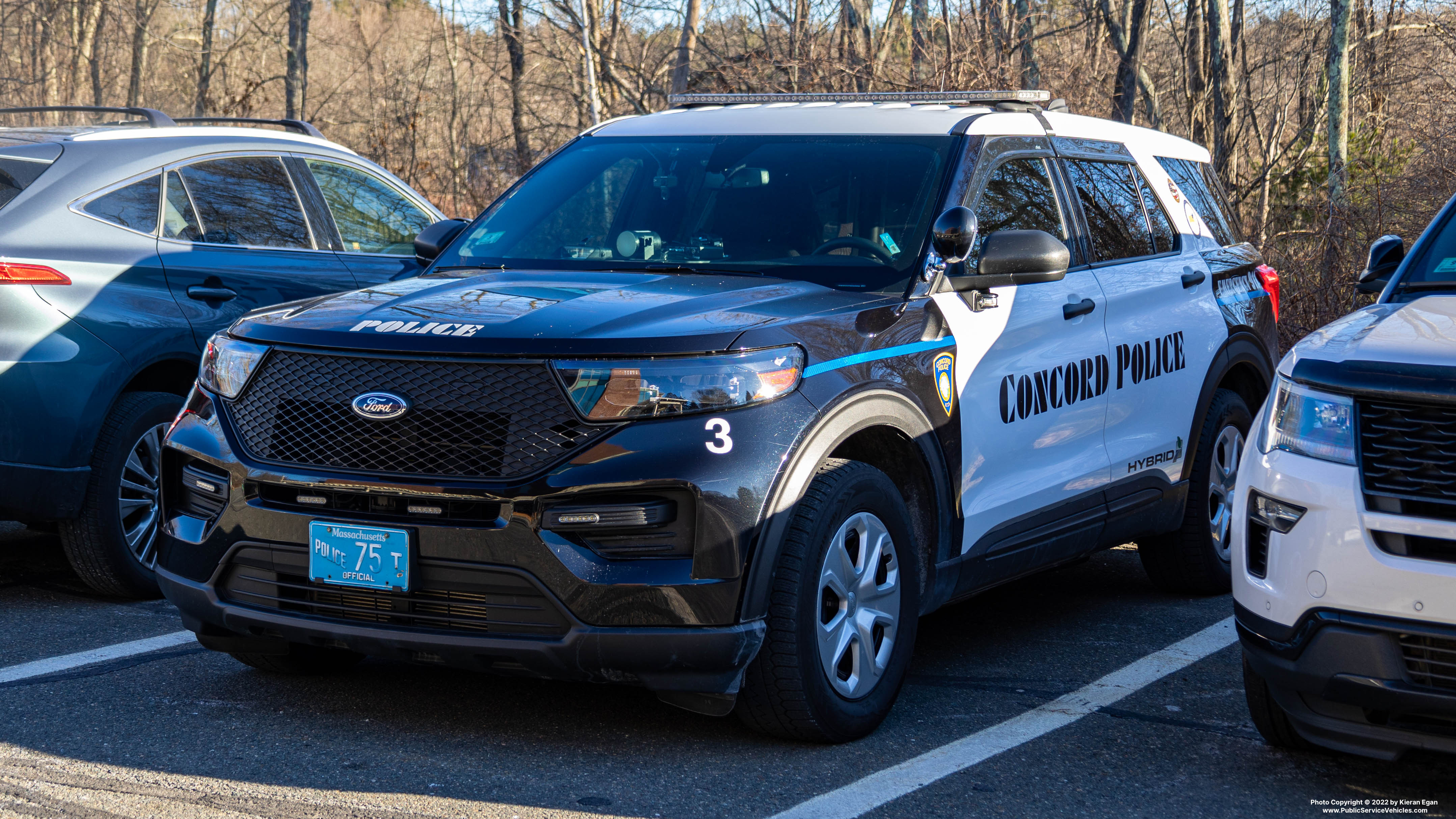 A photo  of Concord Police
            Car 3, a 2021 Ford Police Interceptor Utility Hybrid             taken by Kieran Egan