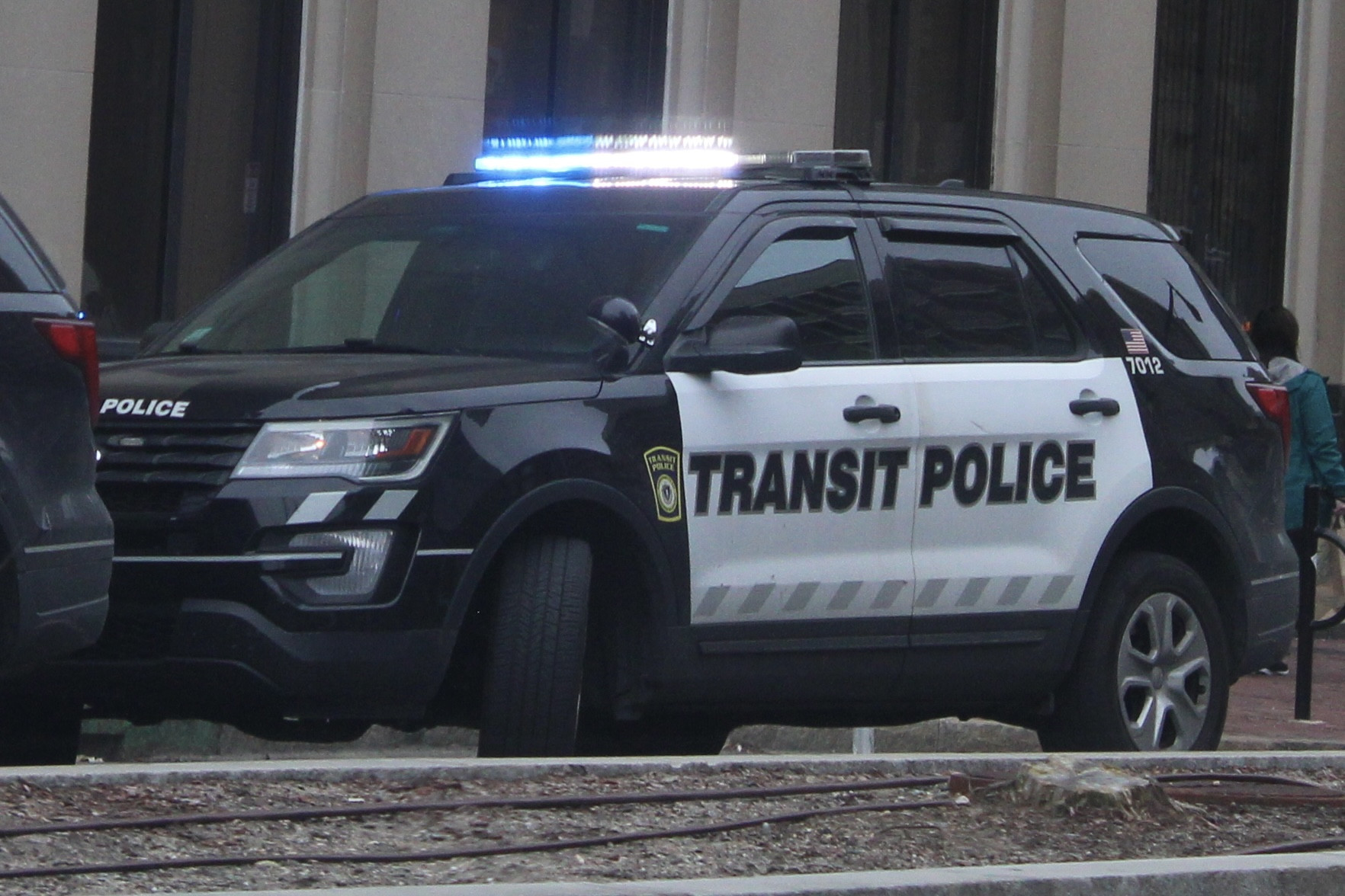 A photo  of MBTA Transit Police
            Cruiser 7012, a 2018-2019 Ford Police Interceptor Utility             taken by @riemergencyvehicles