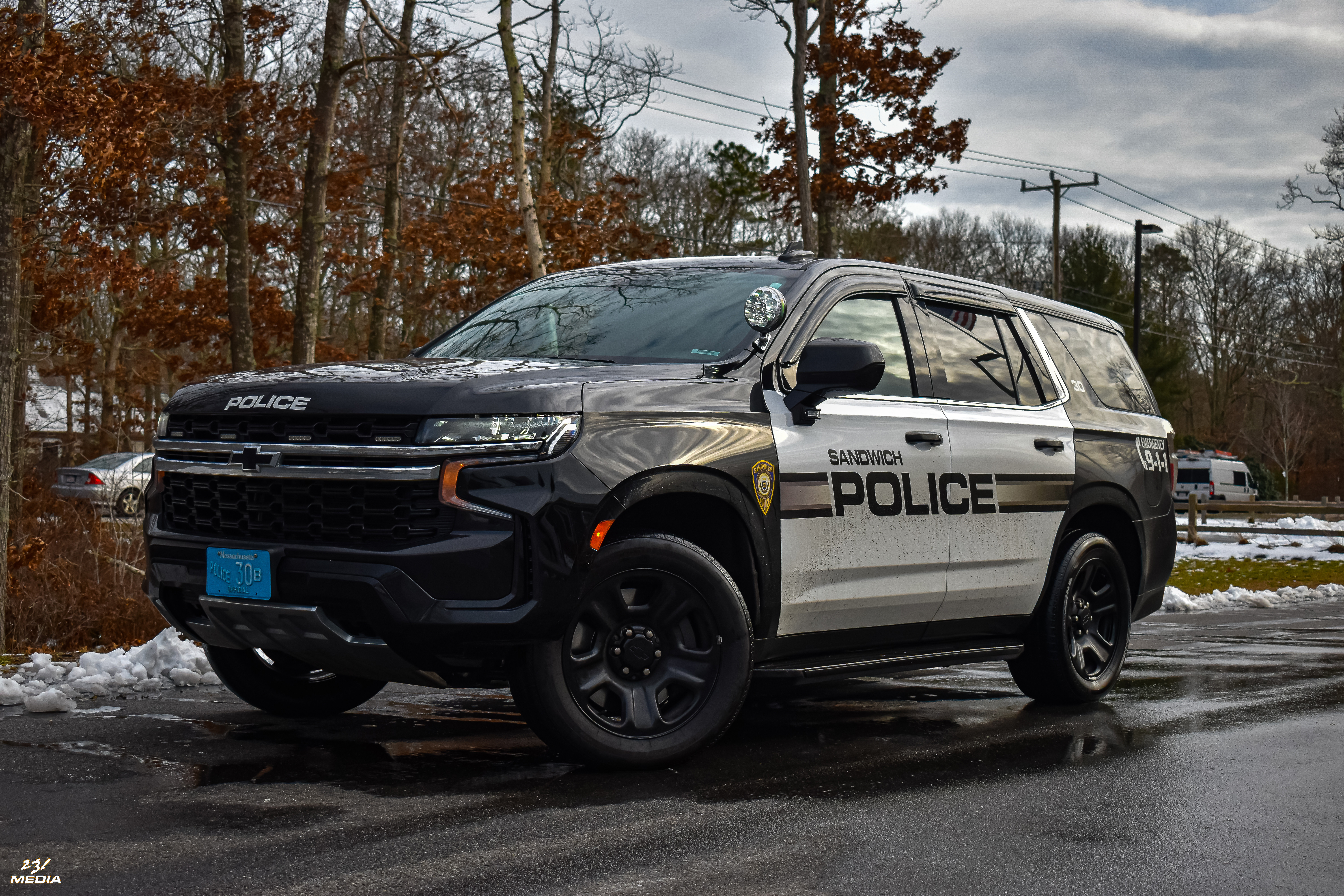 A photo  of Sandwich Police
            Cruiser 30, a 2021 Chevrolet Tahoe             taken by Luke Tougas