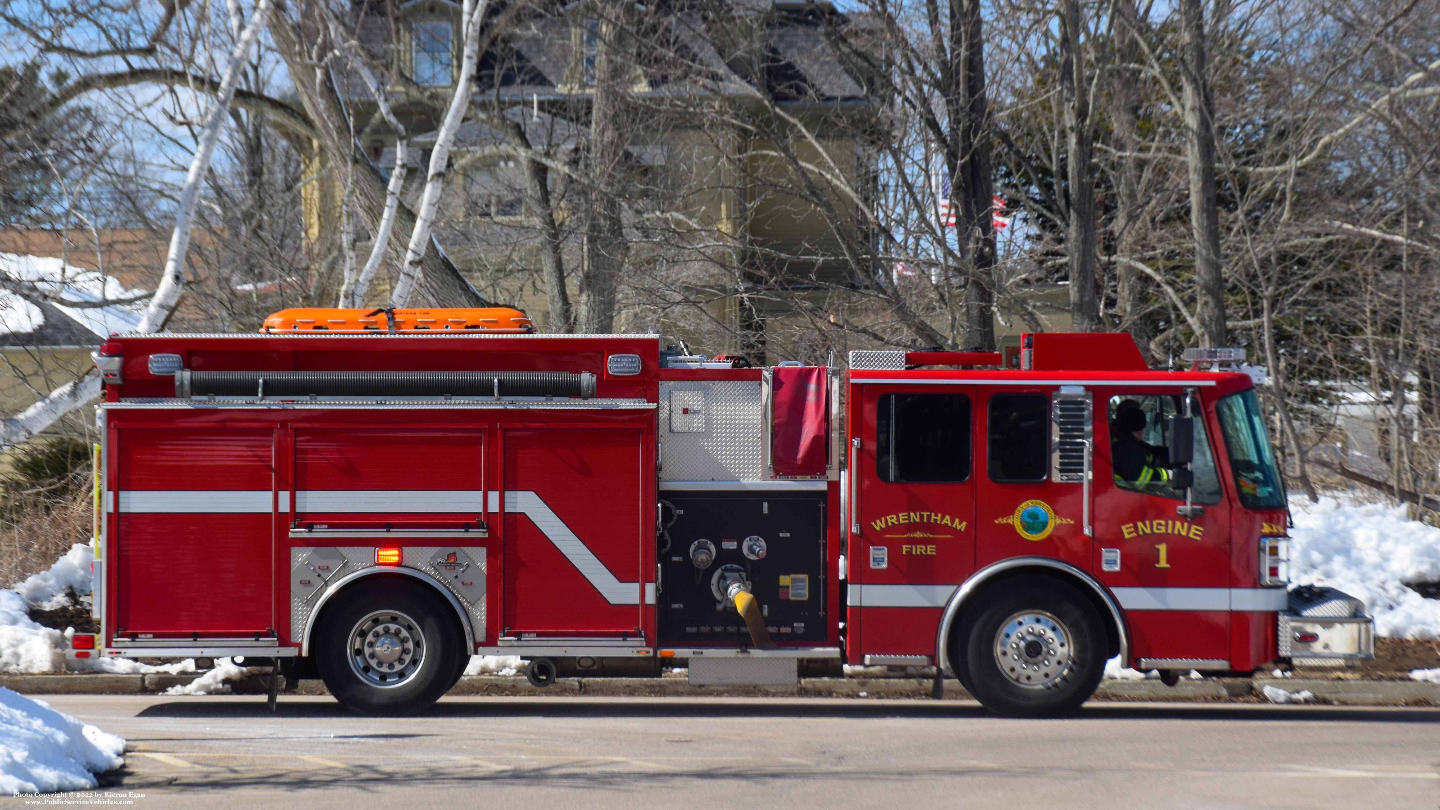 A photo  of Wrentham Fire
            Engine 1, a 2013 Ferrara Igniter             taken by Kieran Egan