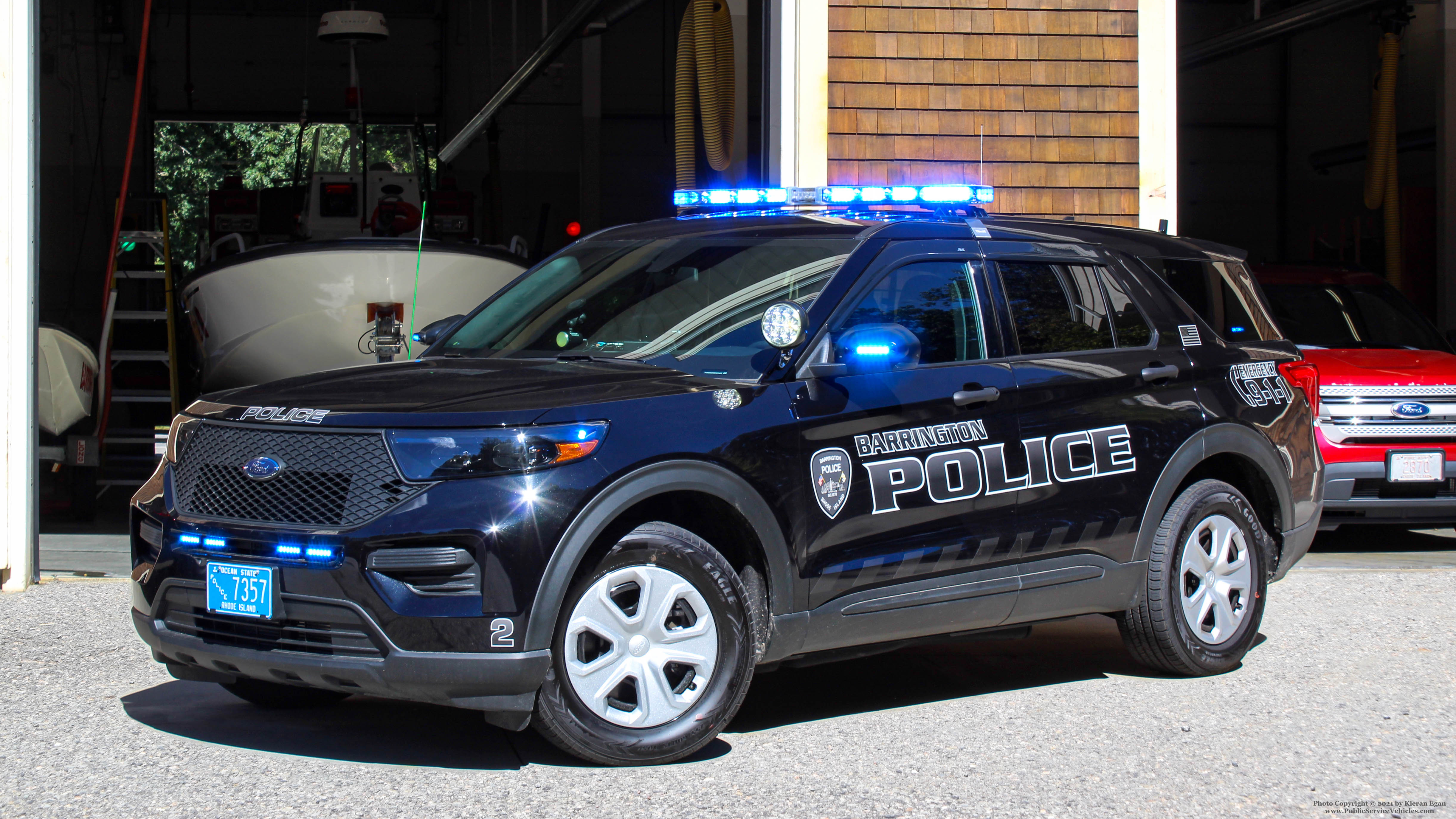 A photo  of Barrington Police
            Patrol Car 2, a 2021 Ford Police Interceptor Utility             taken by Kieran Egan