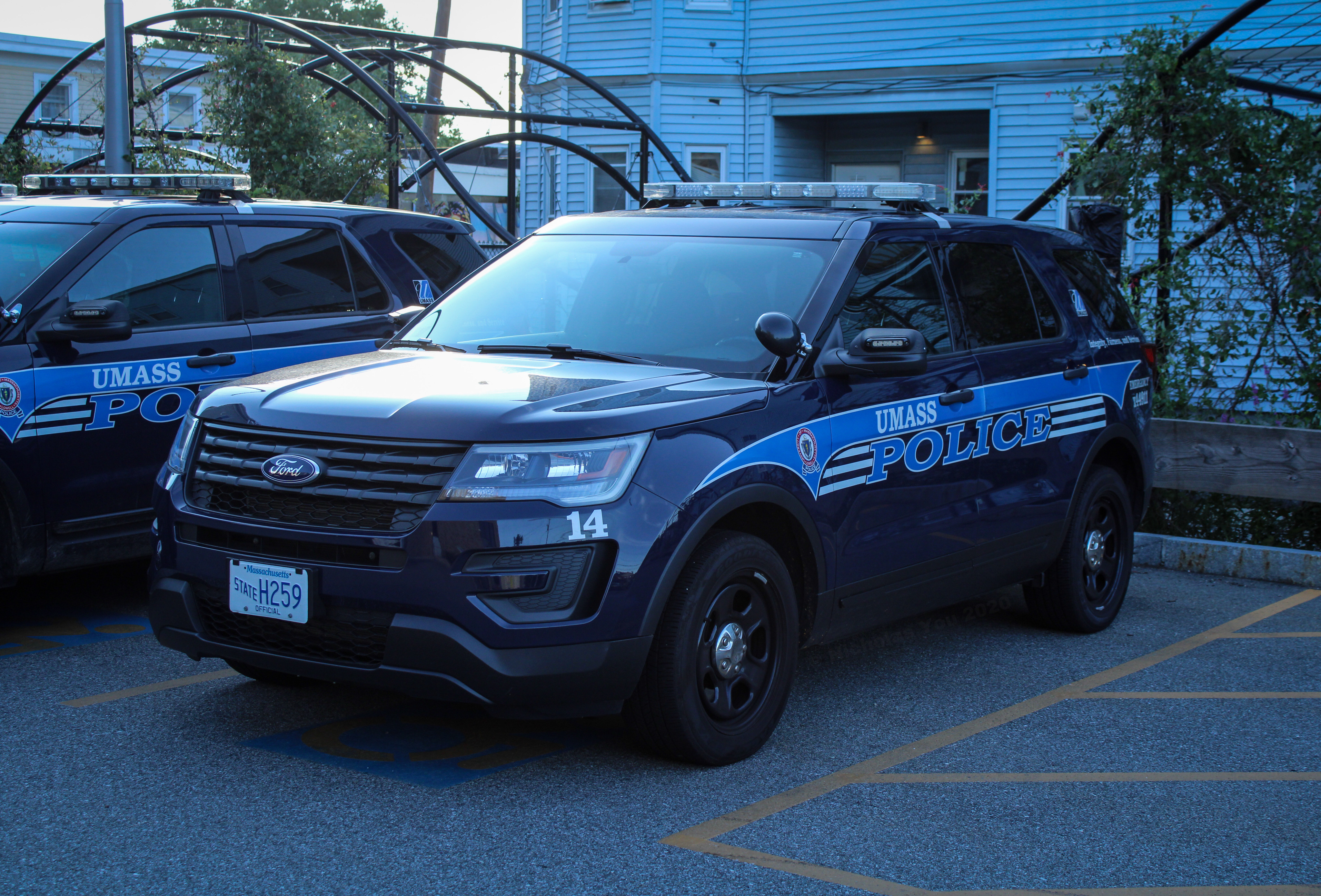 A photo  of University of Massachusetts Lowell Police
            Cruiser 14, a 2016-2019 Ford Police Interceptor Utility             taken by Nicholas You