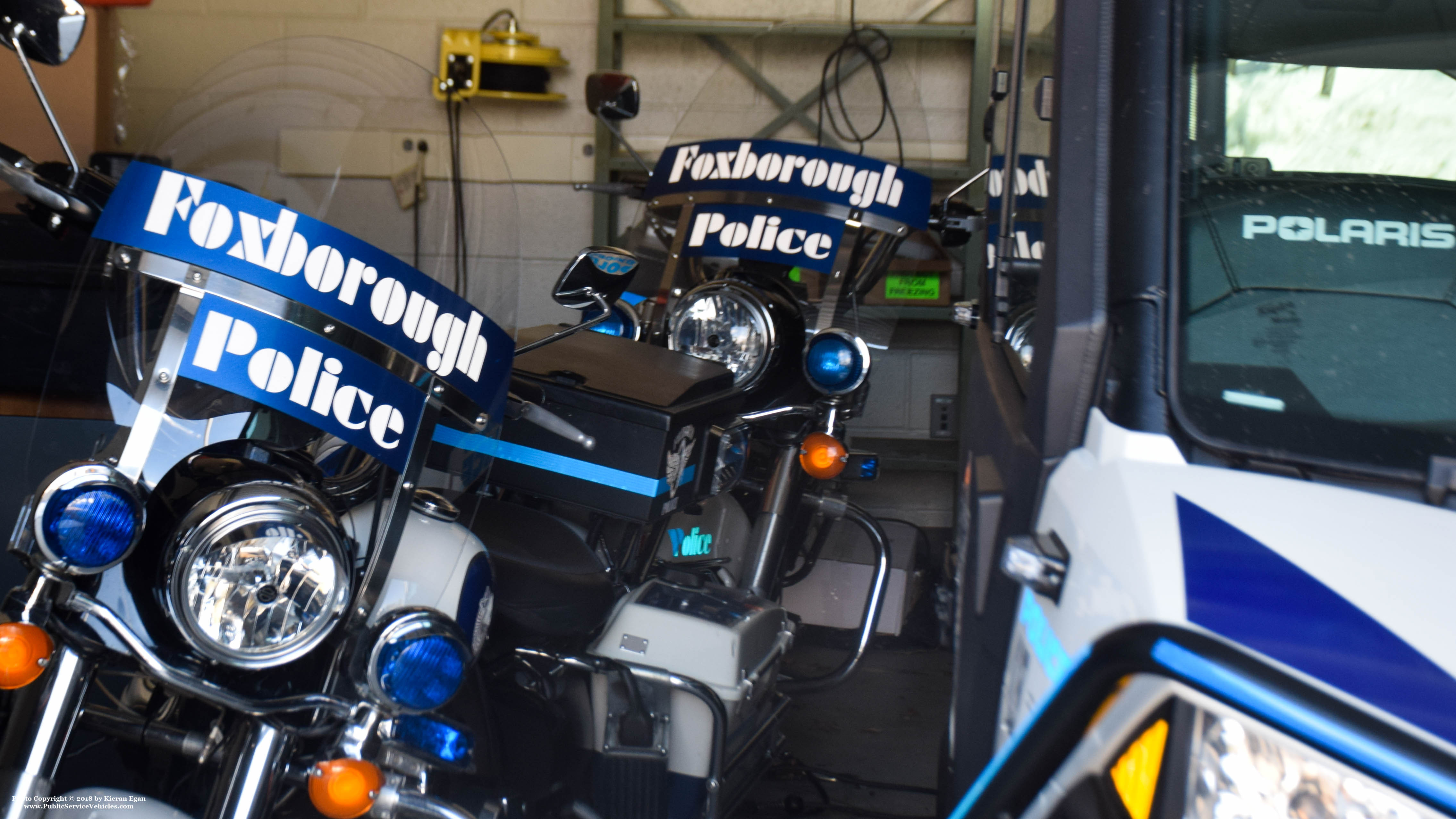 A photo  of Foxborough Police
            Motorcycle, a 1990-2018 Harley Davidson Electra Glide             taken by Kieran Egan