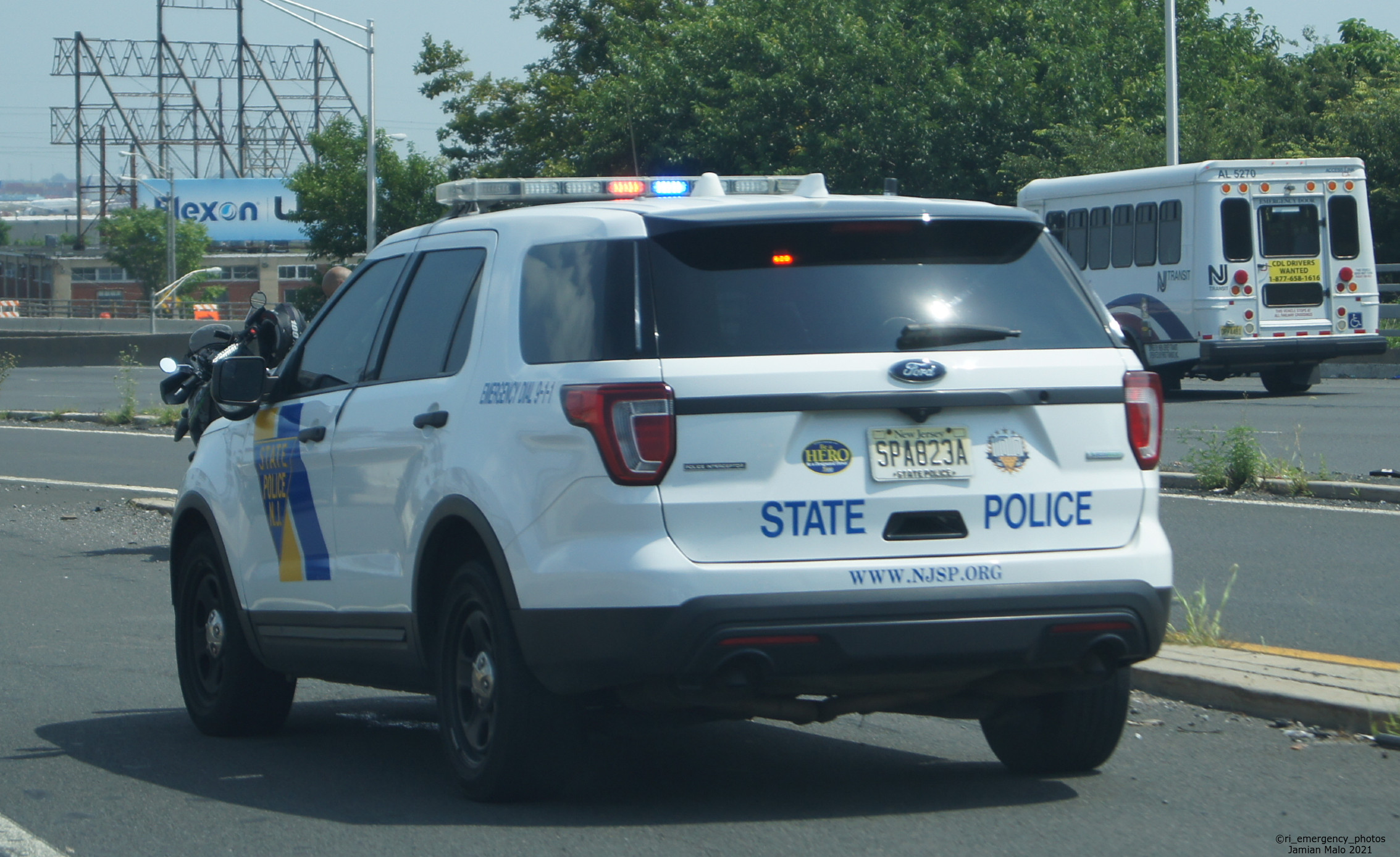 A photo  of New Jersey State Police
            Cruiser 823, a 2016-2019 Ford Police Interceptor Utility             taken by Jamian Malo
