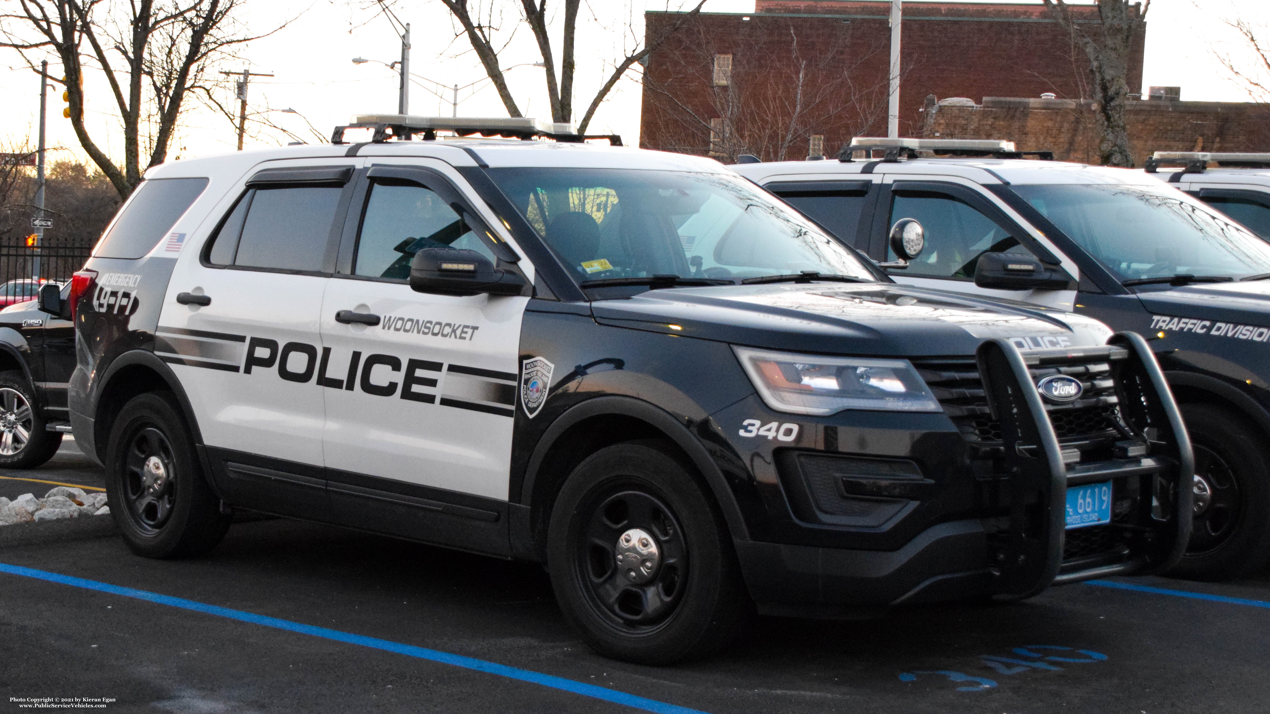 A photo  of Woonsocket Police
            Cruiser 340, a 2016-2018 Ford Police Interceptor Utility             taken by Kieran Egan