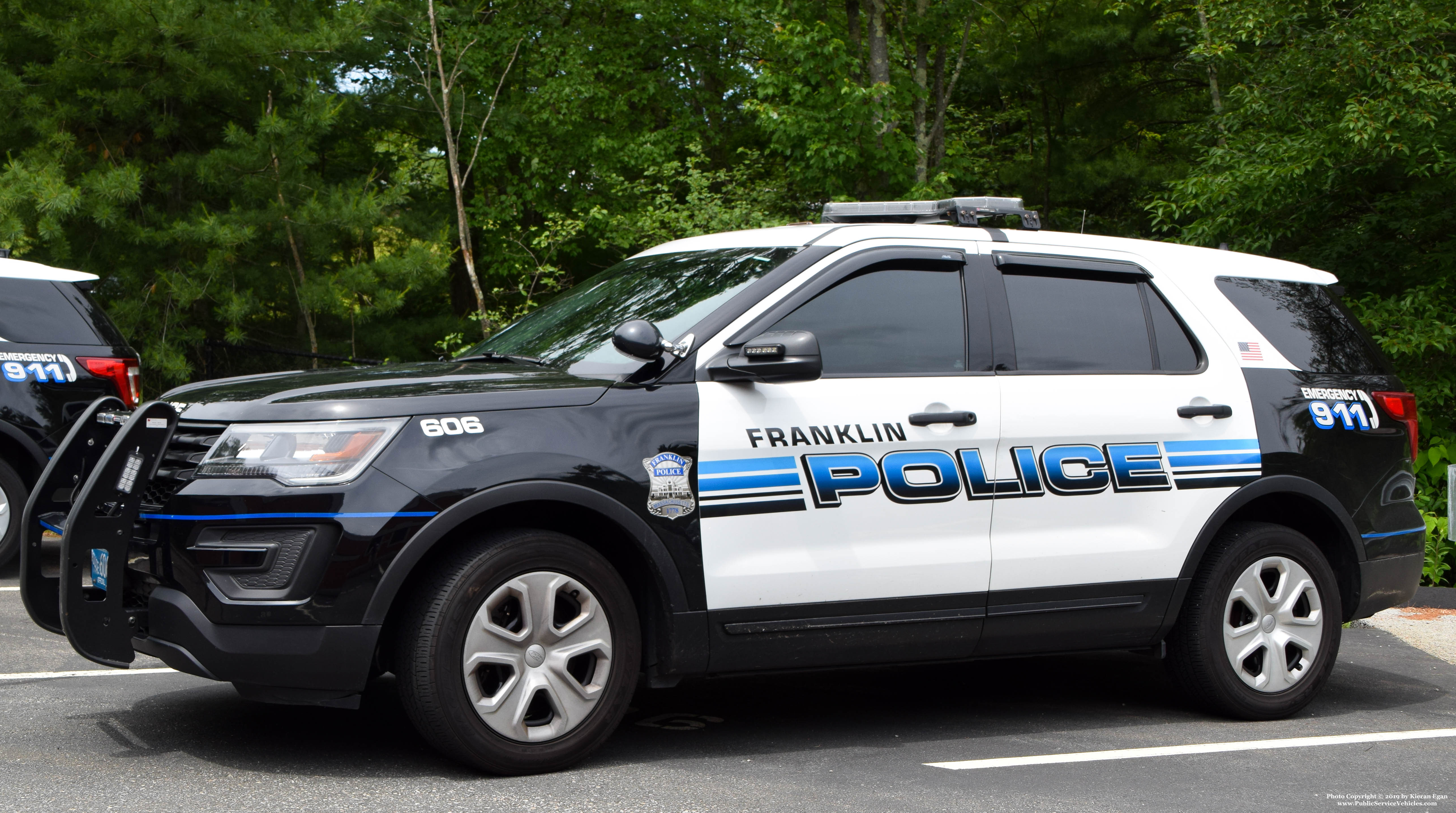 A photo  of Franklin Police
            Cruiser 606, a 2016-2019 Ford Police Interceptor Utility             taken by Kieran Egan