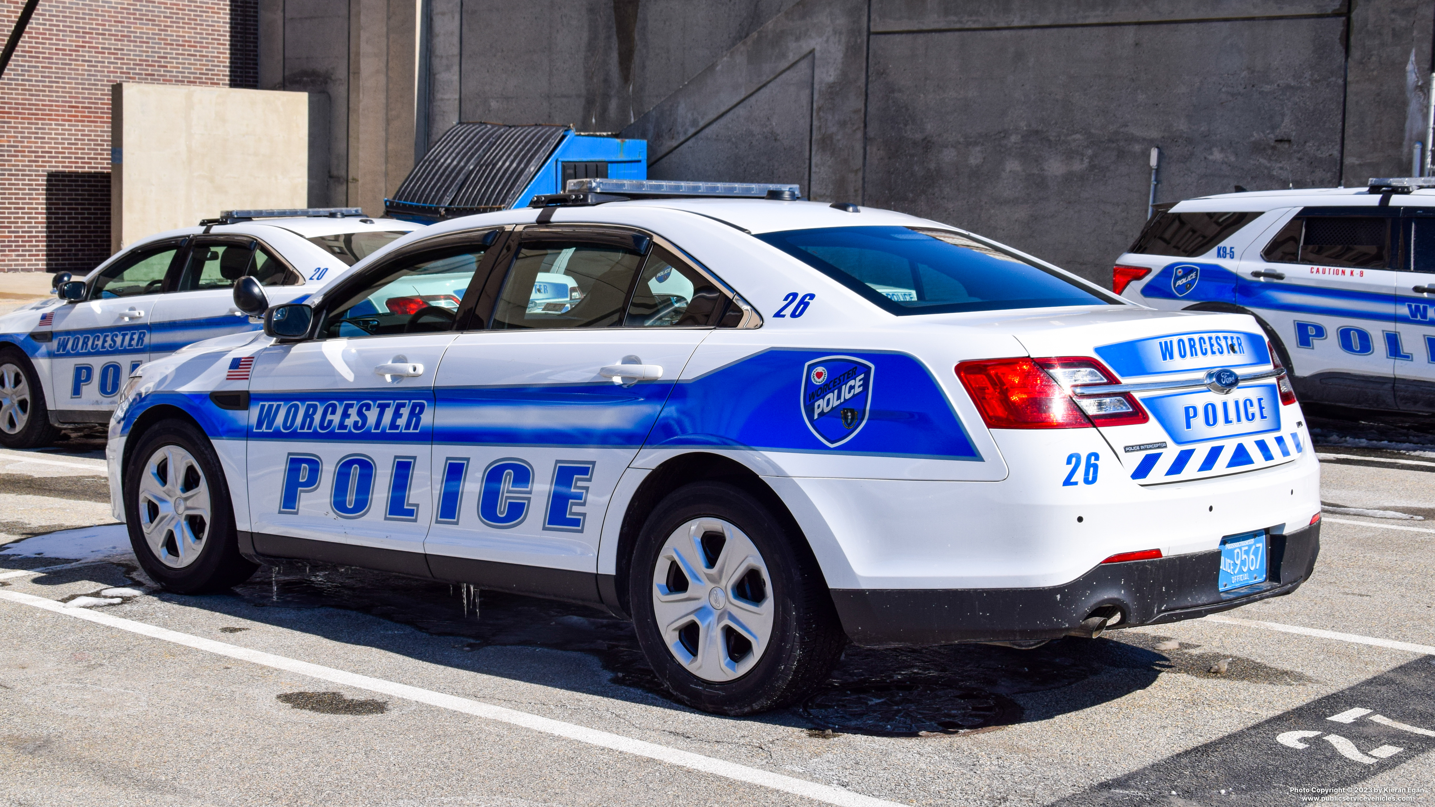 A photo  of Worcester Police
            Cruiser 26, a 2019 Ford Police Interceptor Sedan             taken by Kieran Egan