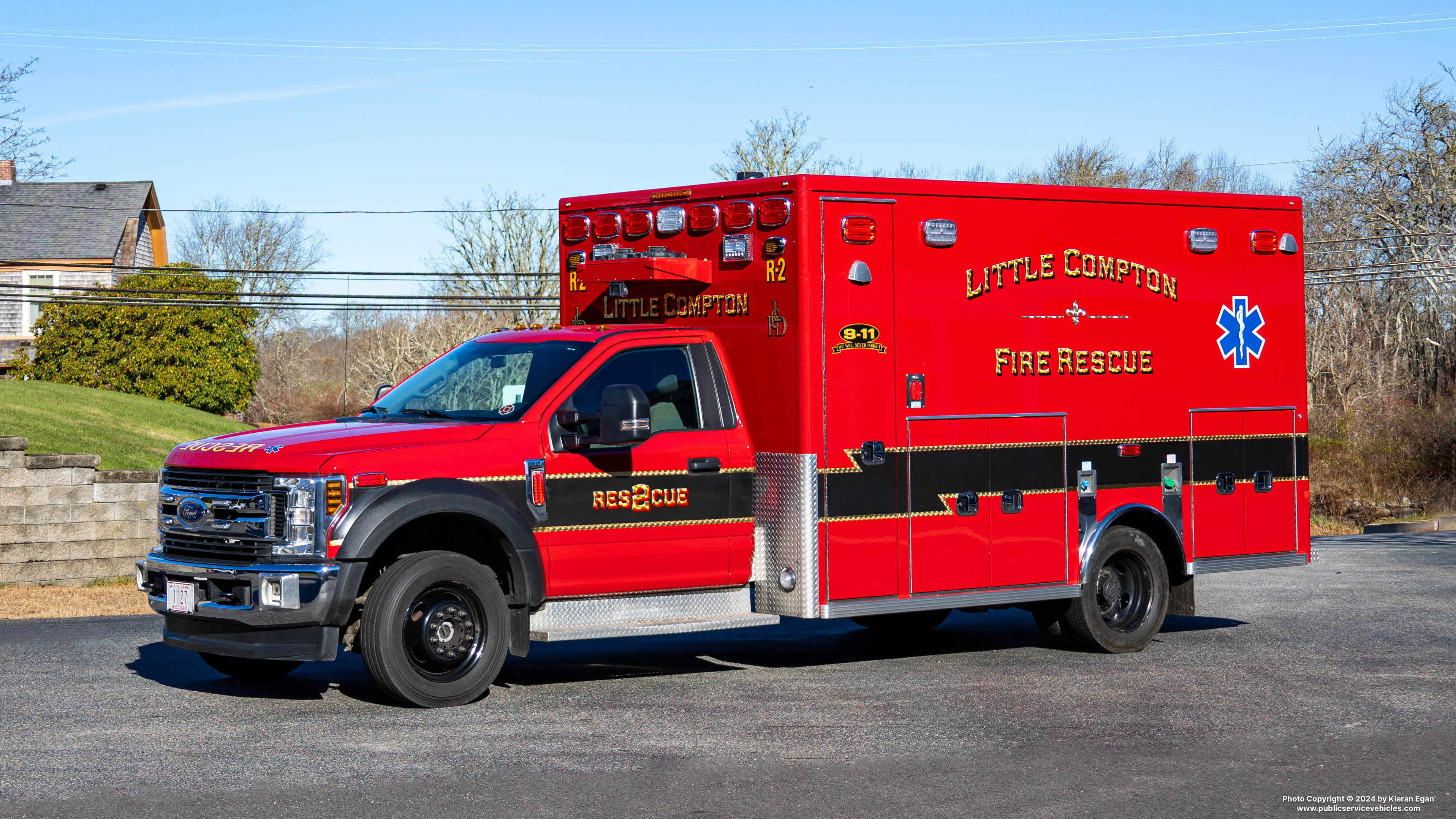 A photo  of Little Compton Fire
            Rescue 2, a 2019 Ford F-550/Life Line             taken by Kieran Egan