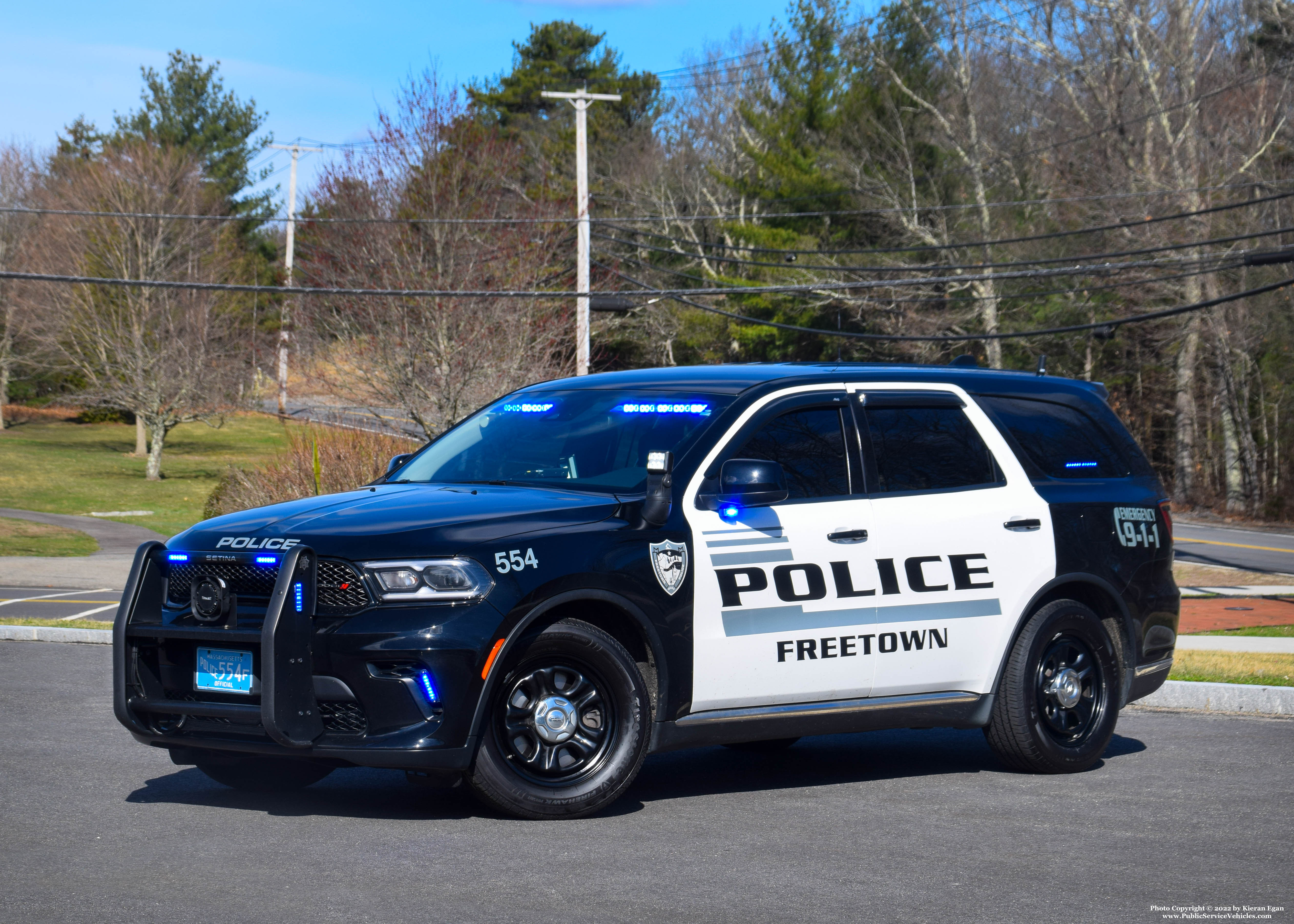 A photo  of Freetown Police
            Cruiser 554, a 2021 Dodge Durango             taken by Kieran Egan