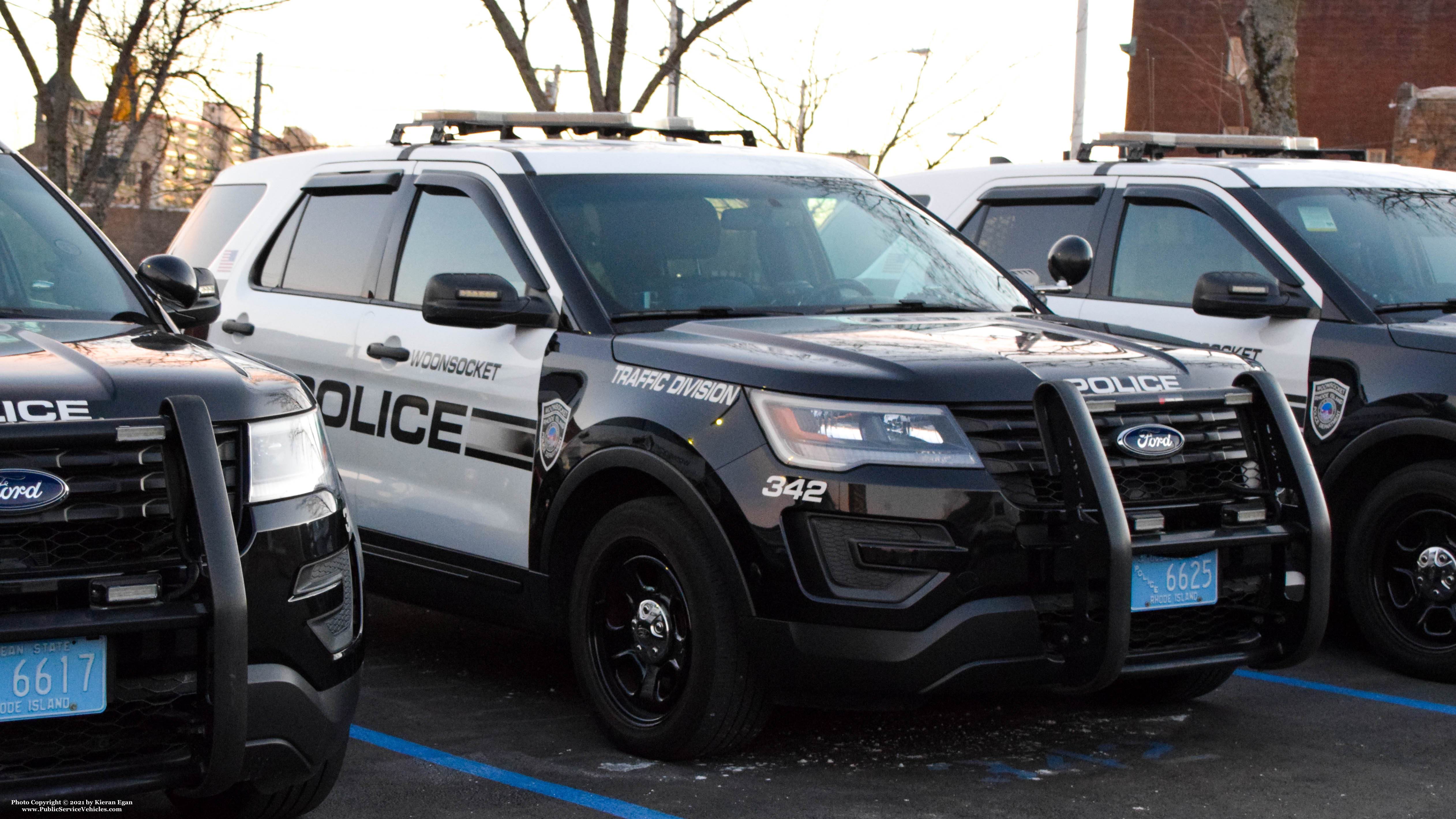 A photo  of Woonsocket Police
            Cruiser 342, a 2016-2019 Ford Police Interceptor Utility             taken by Kieran Egan