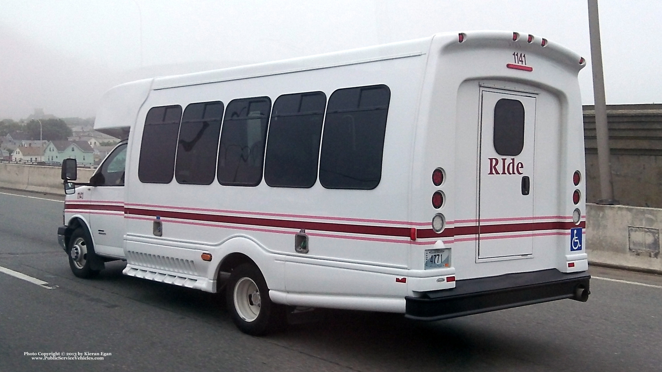 A photo  of Rhode Island Public Transit Authority
            Paratransit Bus 21141, a 2011 Chevrolet 4500 Bus             taken by Kieran Egan