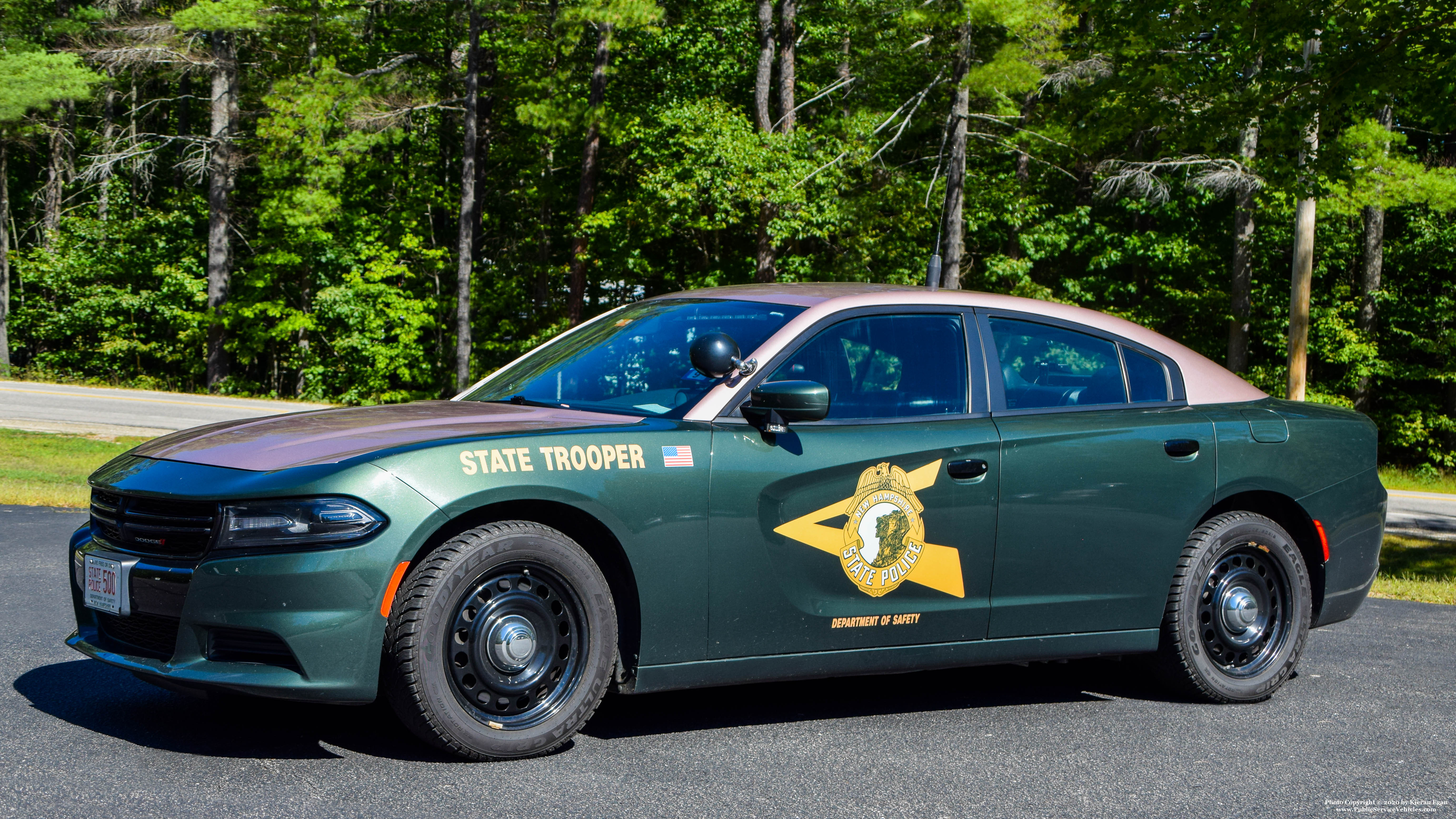 A photo  of New Hampshire State Police
            Cruiser 500, a 2017 Dodge Charger             taken by Kieran Egan