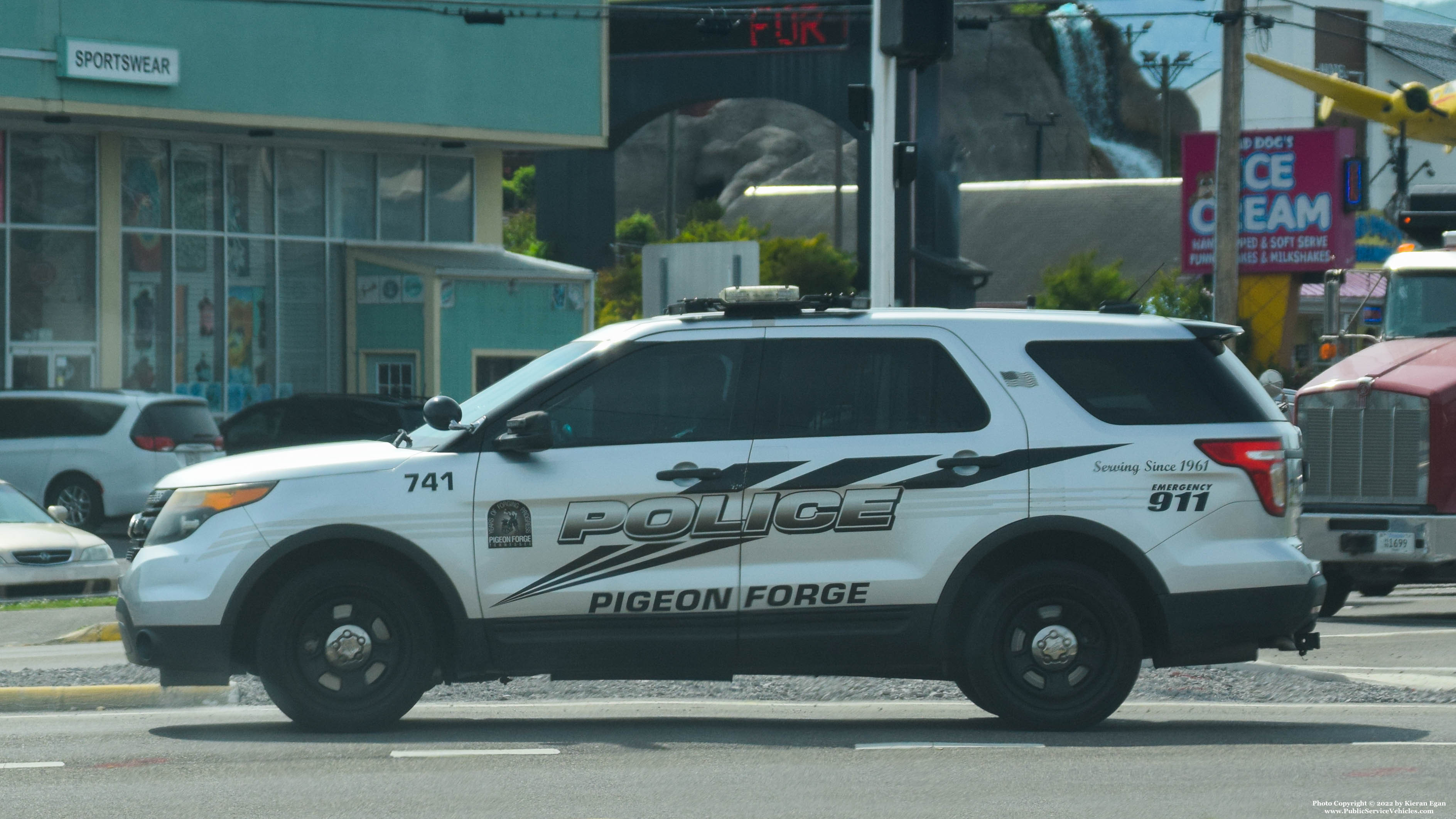 A photo  of Pigeon Forge Police
            Cruiser 741, a 2013-2015 Ford Police Interceptor Utility             taken by Kieran Egan