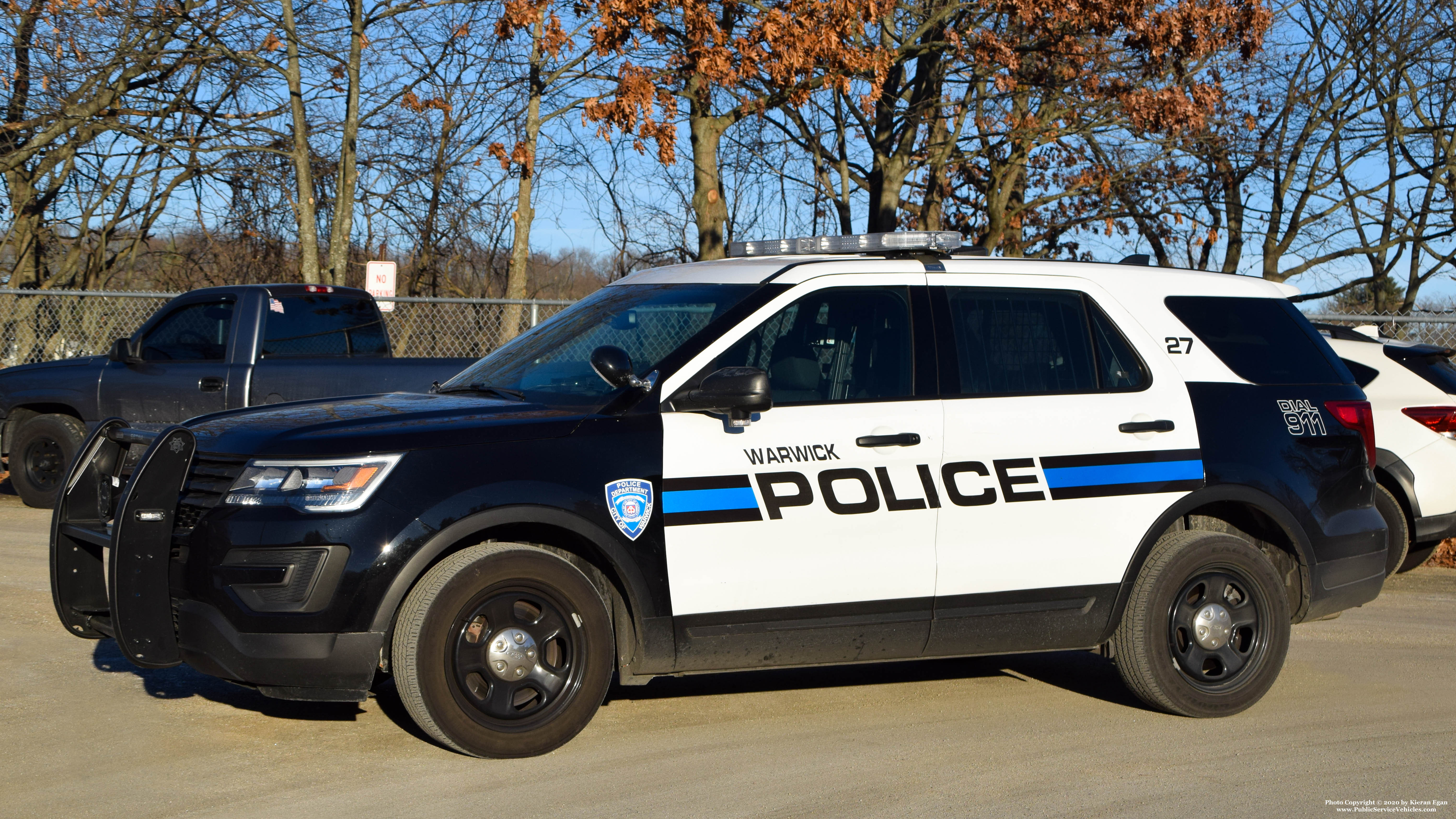 A photo  of Warwick Police
            Cruiser P-27, a 2019 Ford Police Interceptor Utility             taken by Kieran Egan