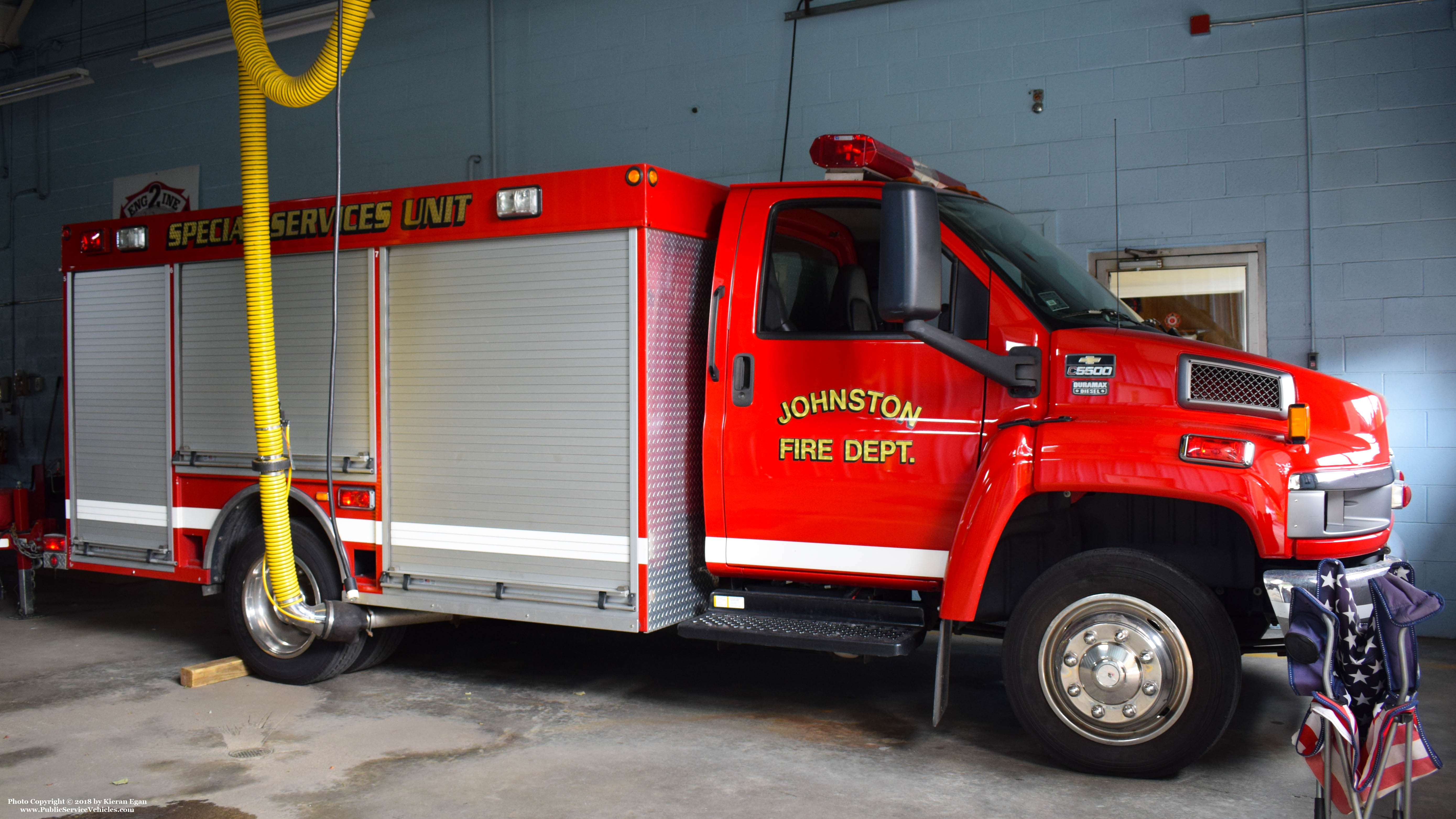 A photo  of Johnston Fire
            Special Services 1, a 2006 GMC 5500             taken by Kieran Egan