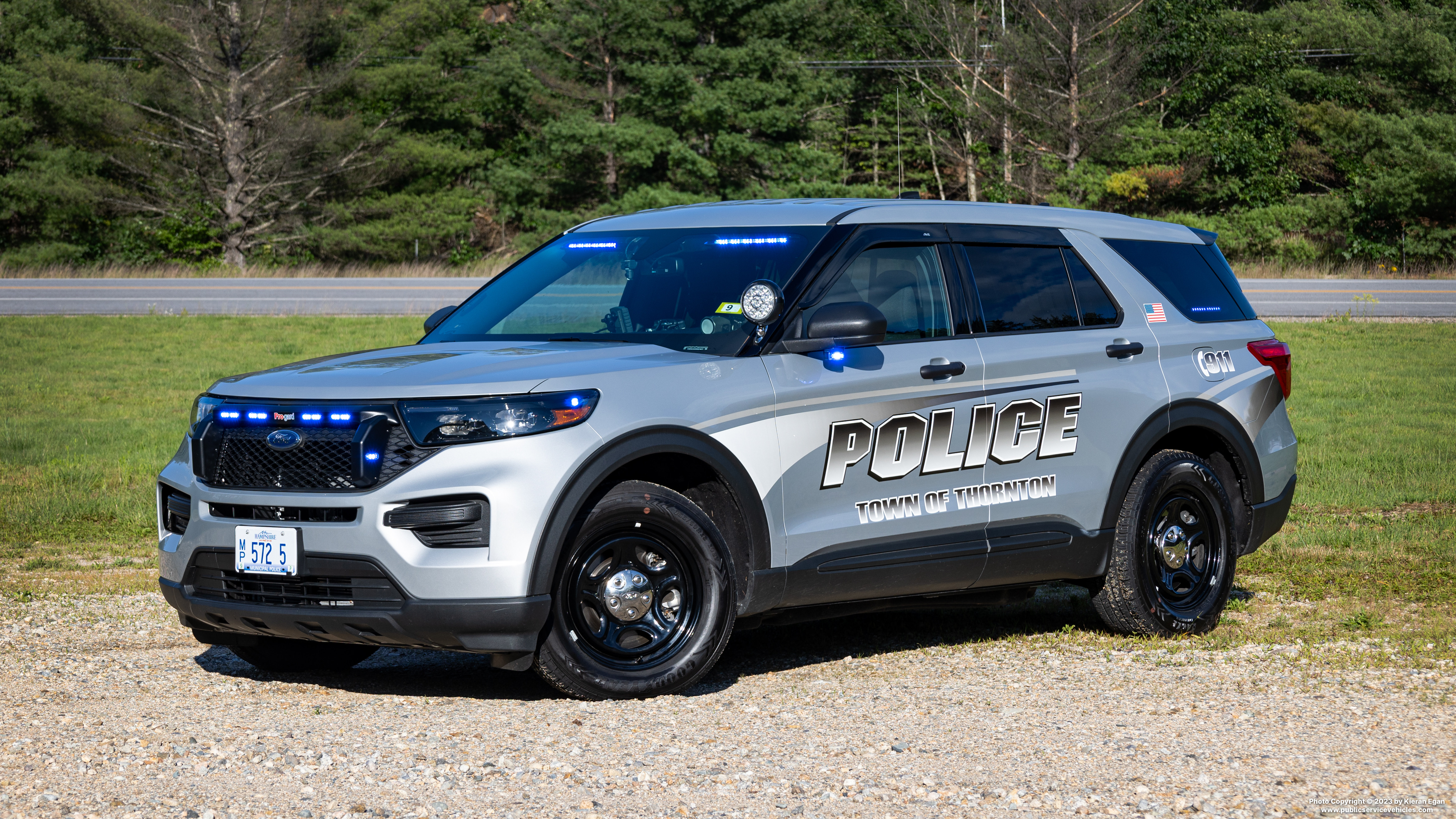 A photo  of Thornton Police
            Car 5, a 2022 Ford Police Interceptor Utility Hybrid             taken by Kieran Egan