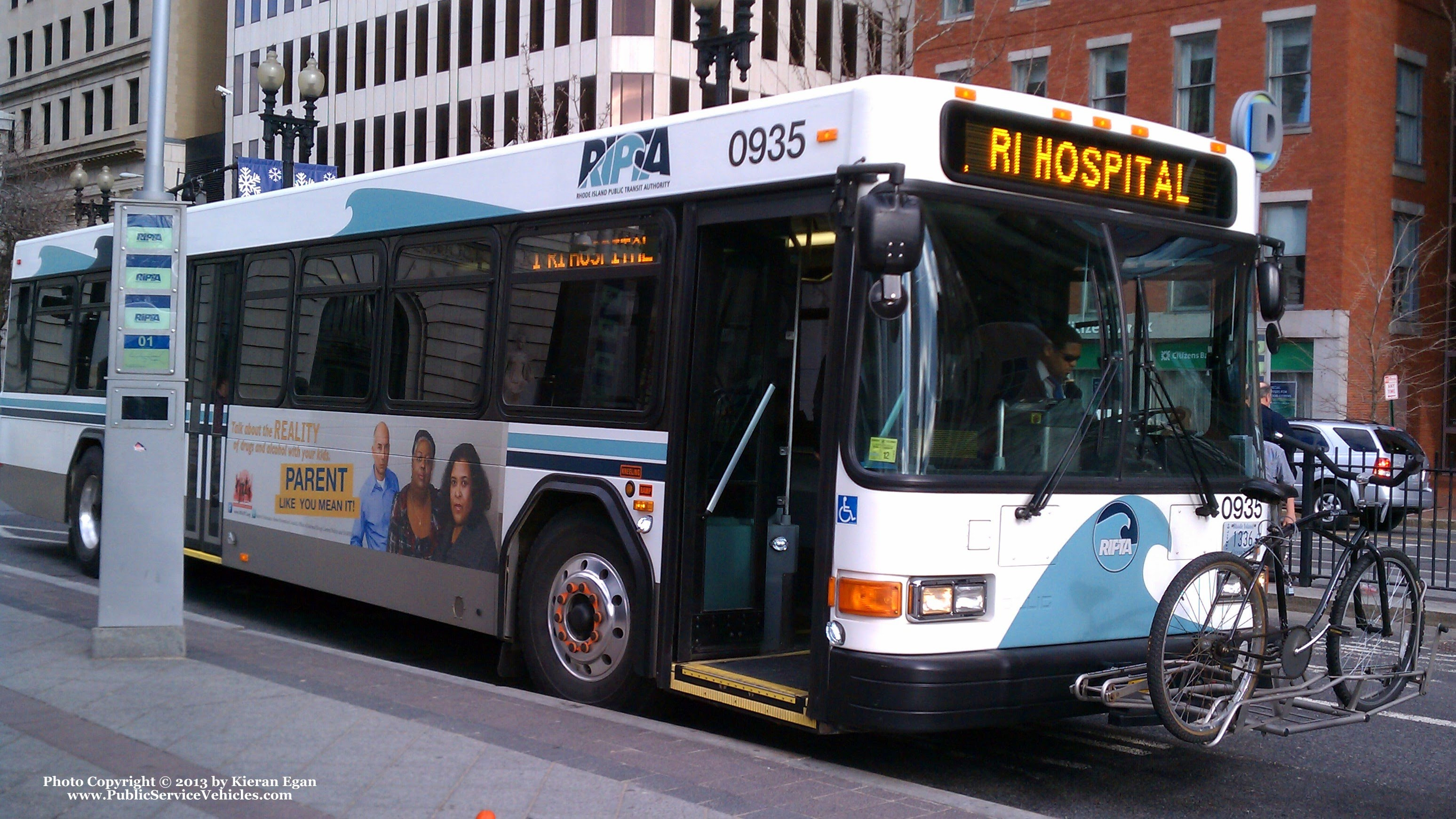 A photo  of Rhode Island Public Transit Authority
            Bus 0935, a 2009 Gillig Low Floor             taken by Kieran Egan