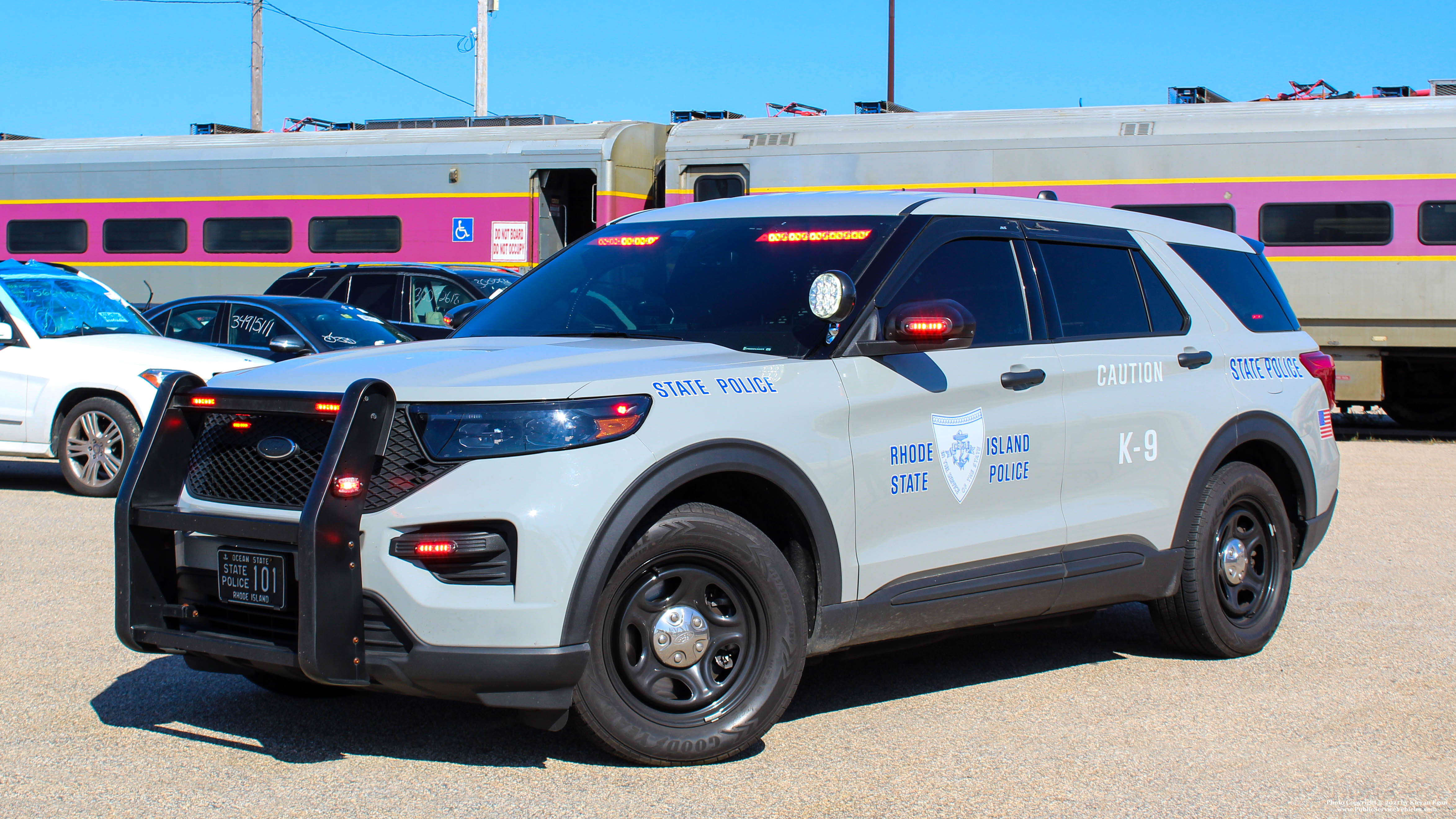 A photo  of Rhode Island State Police
            Cruiser 101, a 2020 Ford Police Interceptor Utility             taken by Kieran Egan