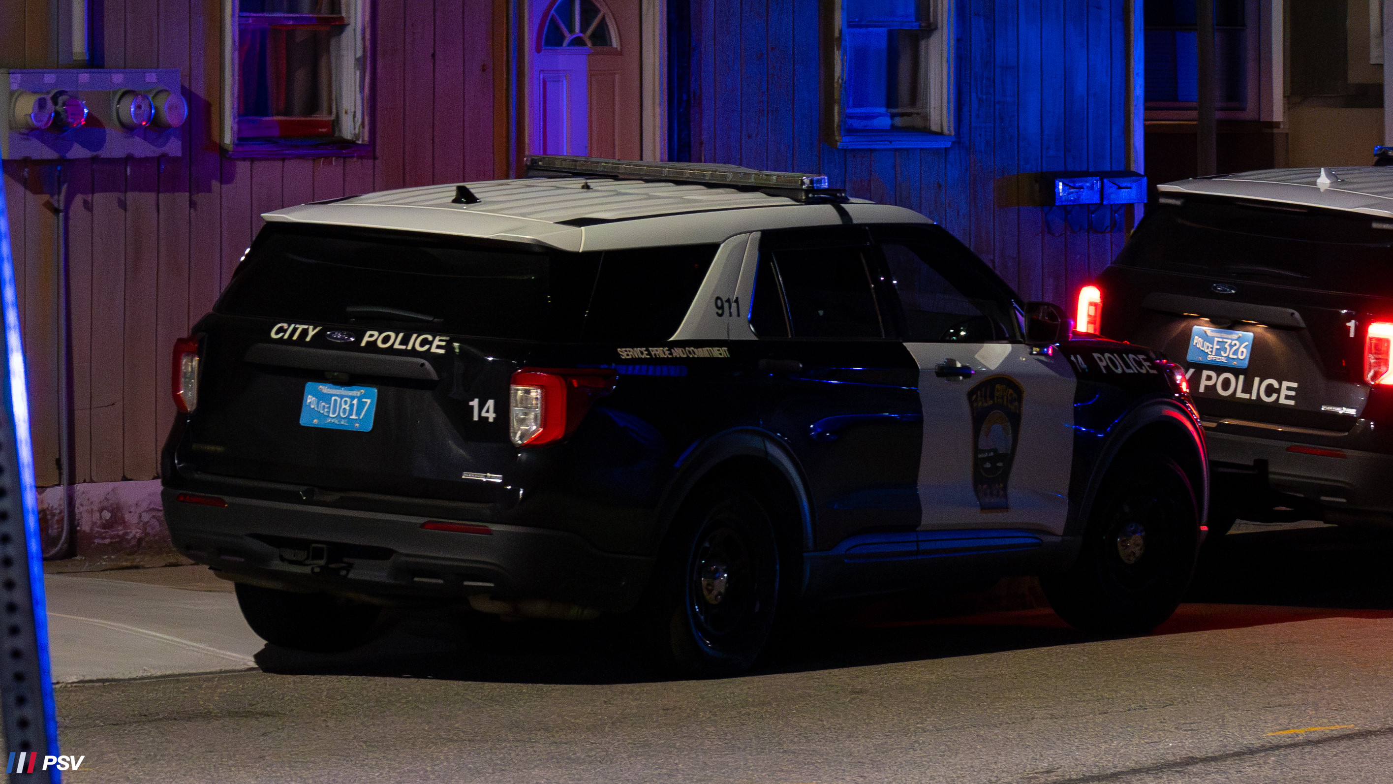 A photo  of Fall River Police
            Car 14, a 2020 Ford Police Interceptor Utility             taken by Kieran Egan