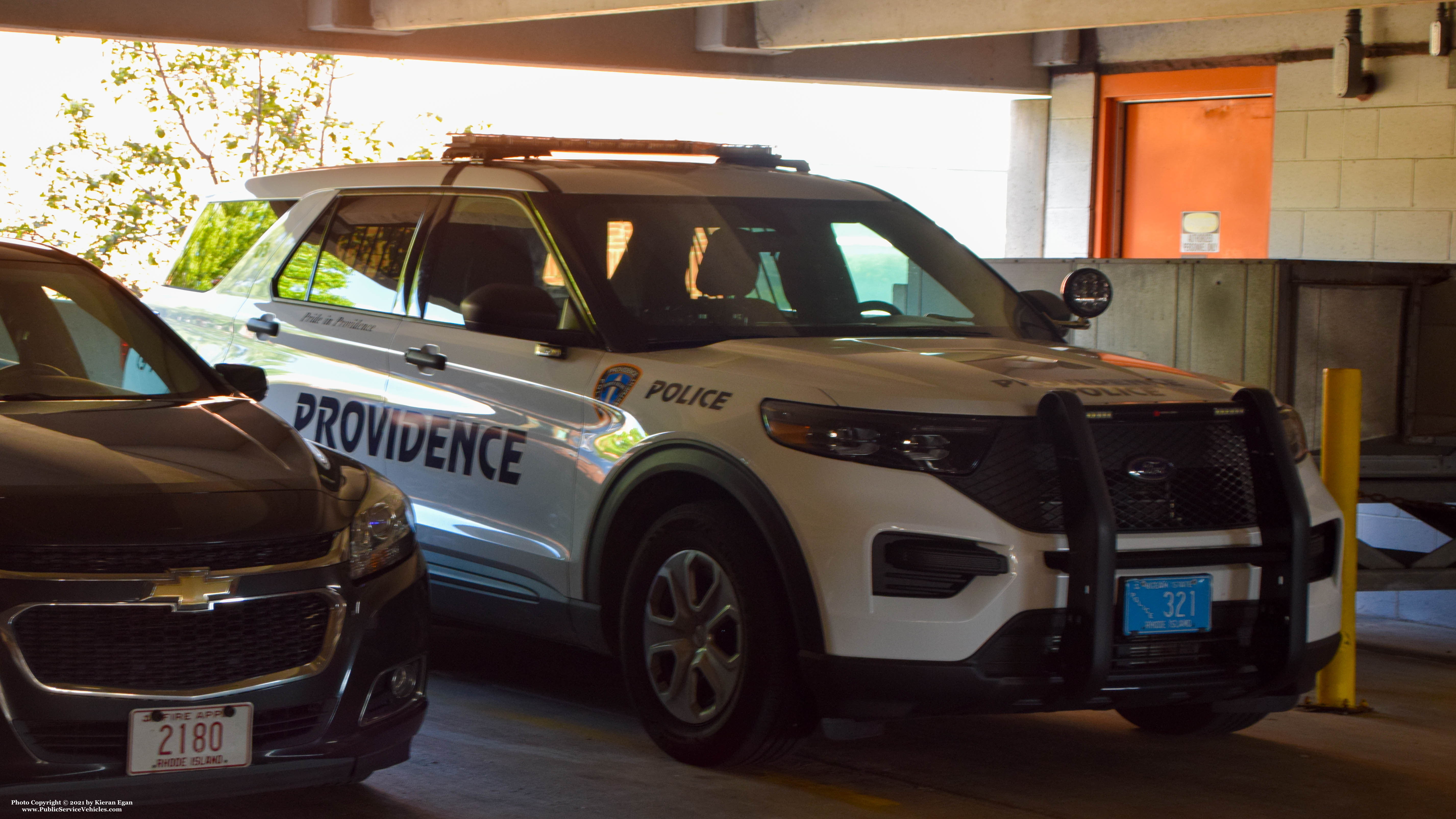 A photo  of Providence Police
            Cruiser 321, a 2020 Ford Police Interceptor Utility             taken by Kieran Egan