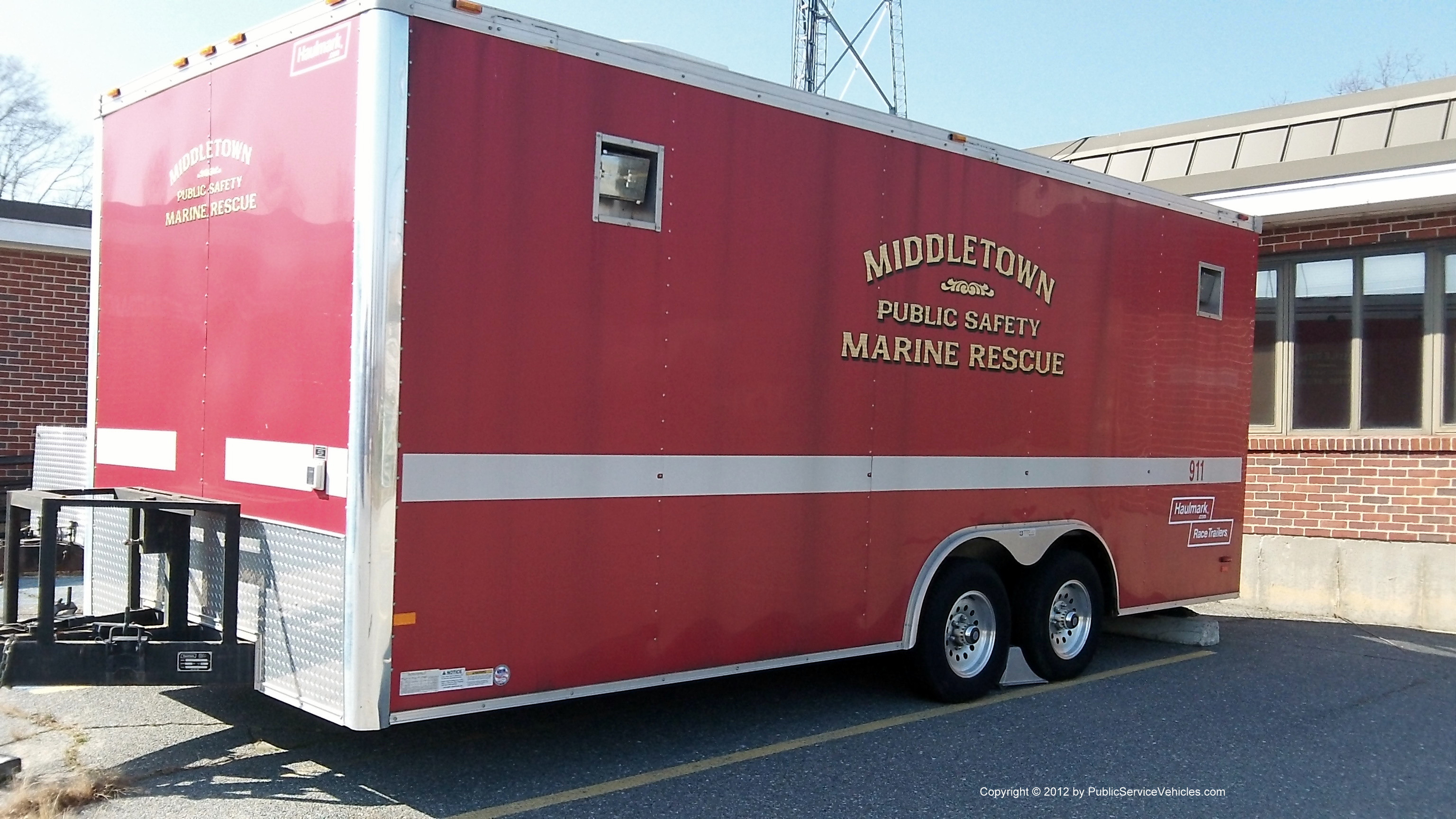 A photo  of Middletown Fire
            Marine Rescue Trailer, a 2000-2012 Haulmark Trailer             taken by Kieran Egan