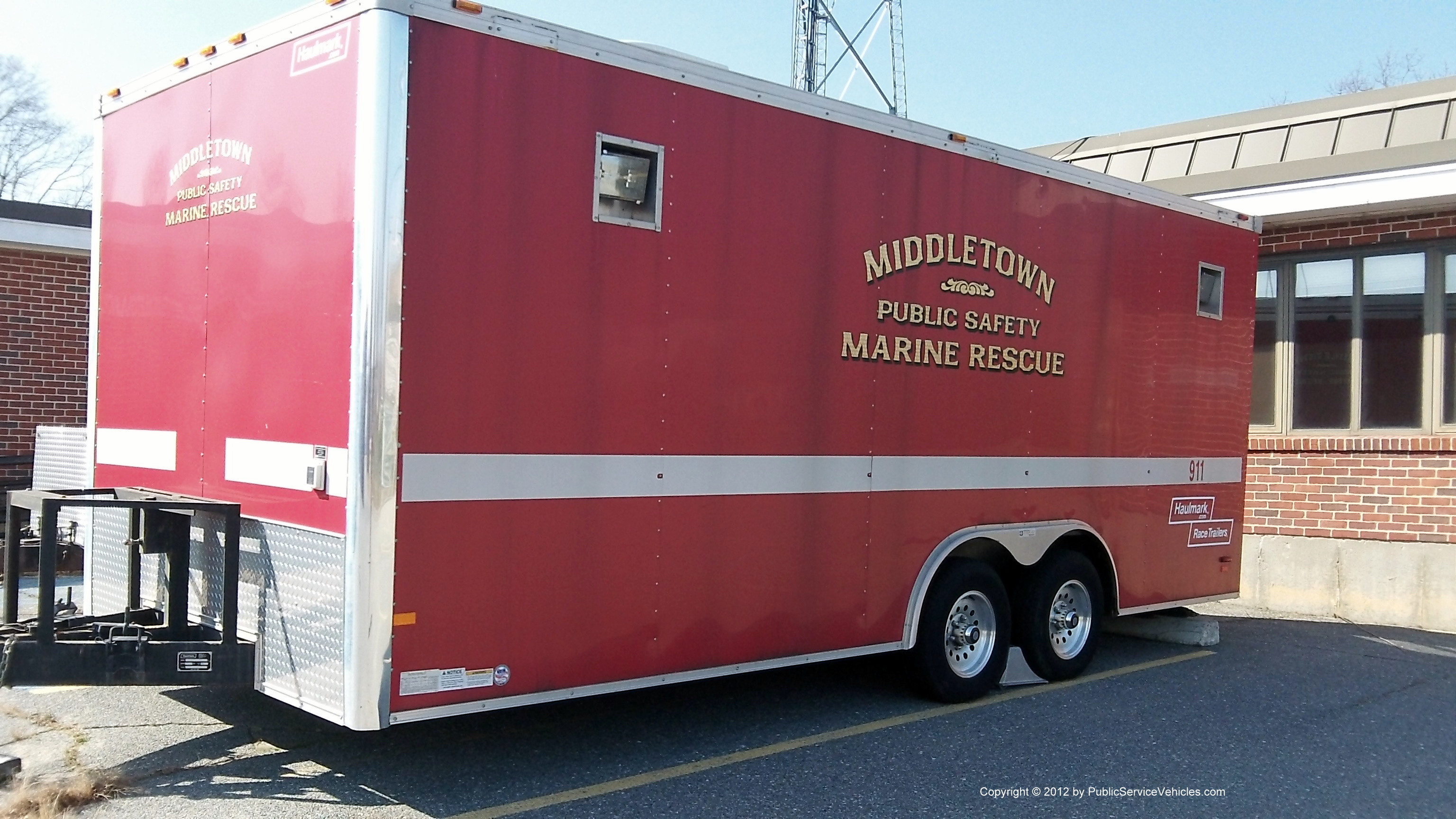 A photo  of Middletown Fire
            Marine Rescue Trailer, a 2000-2012 Haulmark Trailer             taken by Kieran Egan