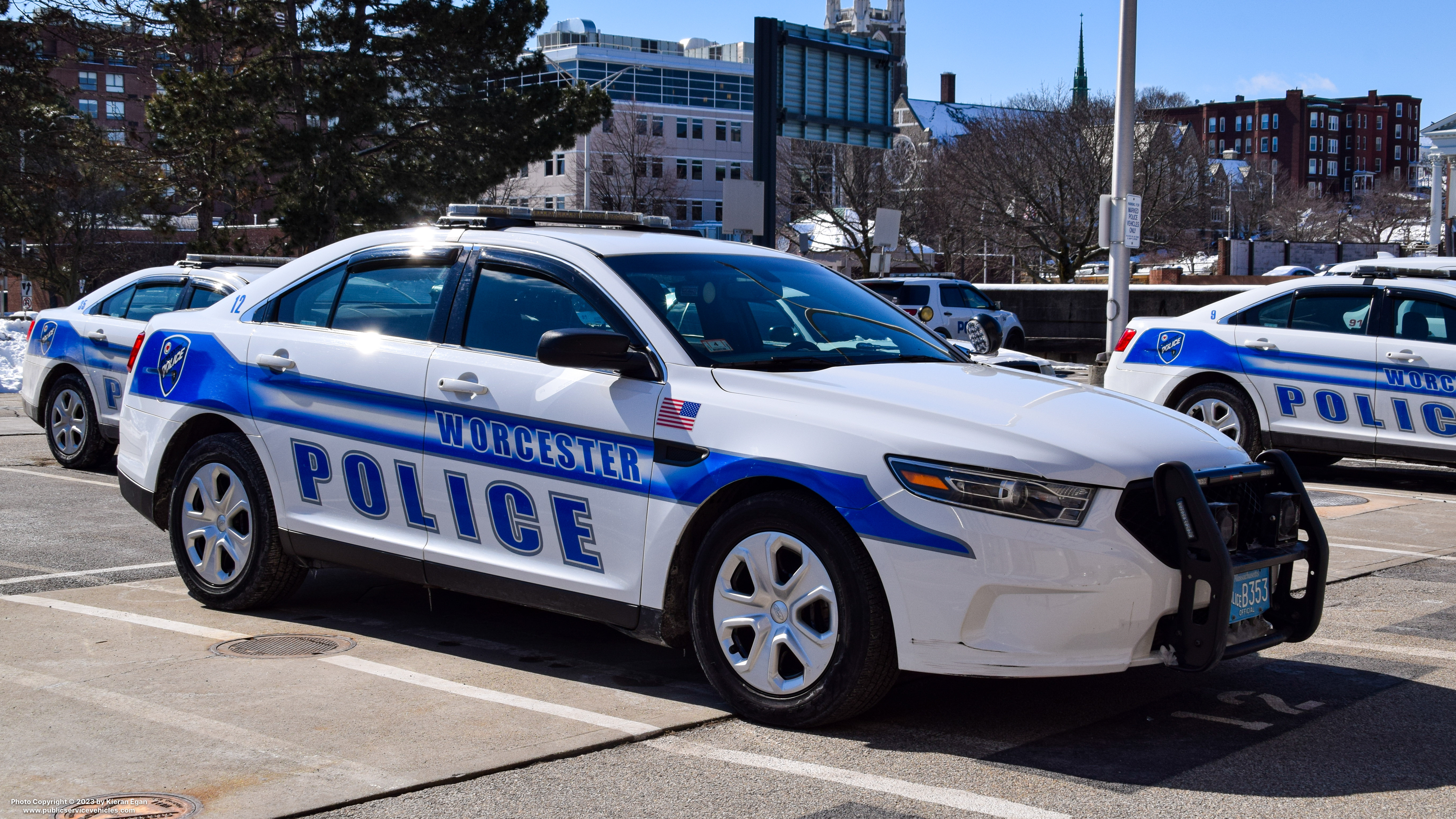 A photo  of Worcester Police
            Cruiser 12, a 2019 Ford Police Interceptor Sedan             taken by Kieran Egan