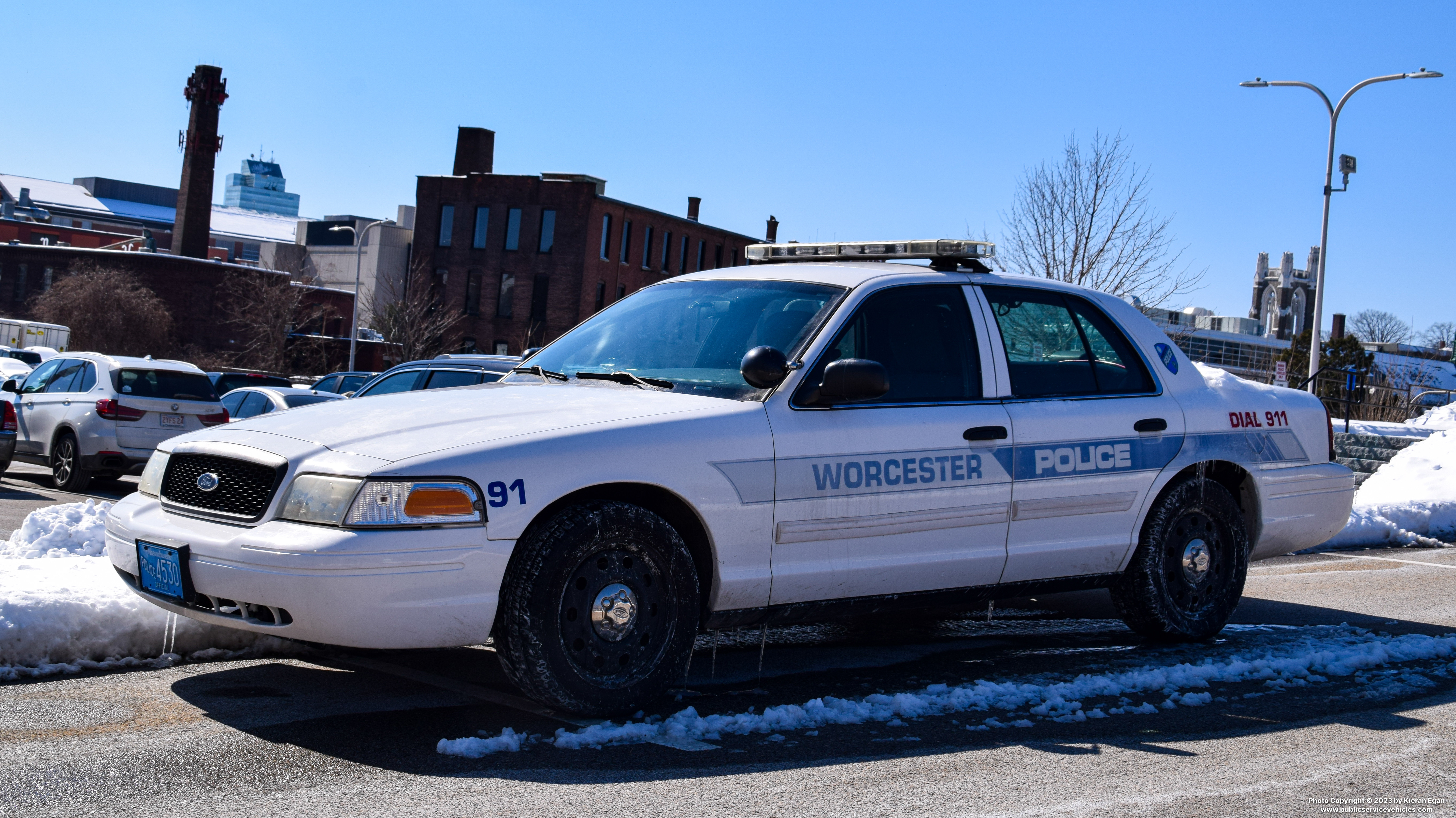 A photo  of Worcester Police
            Cruiser 91, a 2011 Ford Crown Victoria Police Interceptor             taken by Kieran Egan