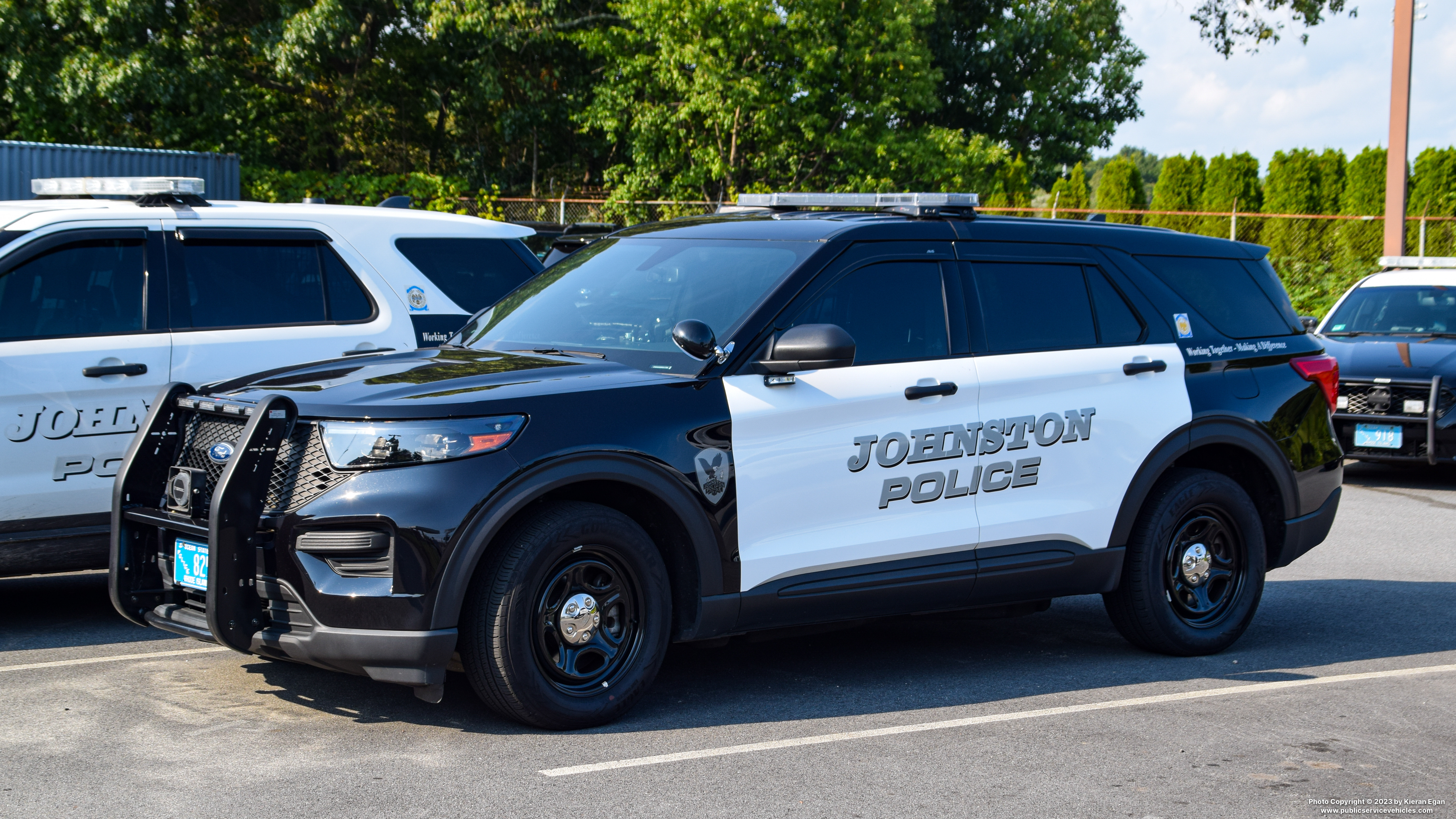 A photo  of Johnston Police
            Cruiser 825, a 2021 Ford Police Interceptor Utility             taken by Kieran Egan