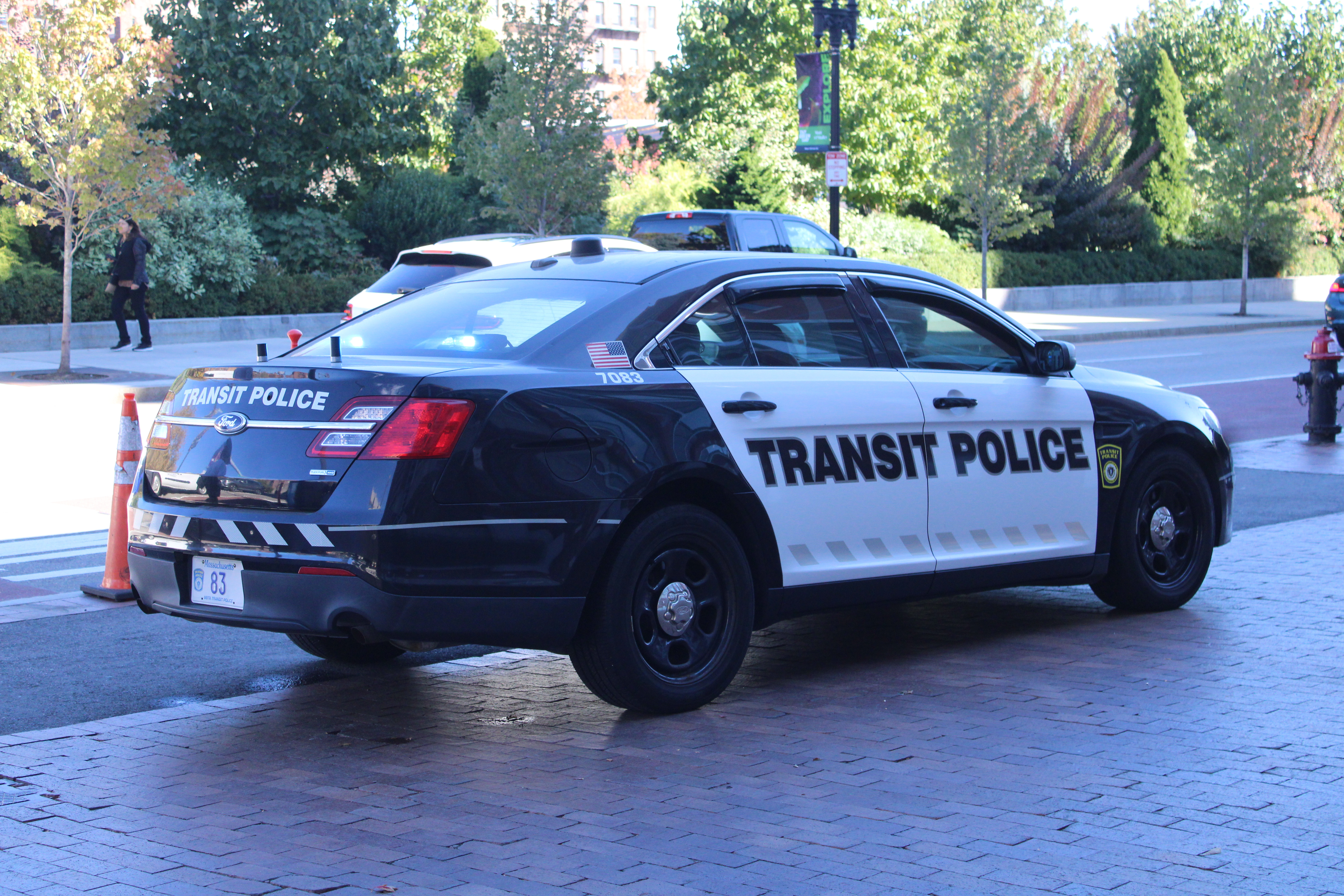 A photo  of MBTA Transit Police
            Cruiser 7083, a 2013-2019 Ford Police Interceptor Sedan             taken by @riemergencyvehicles