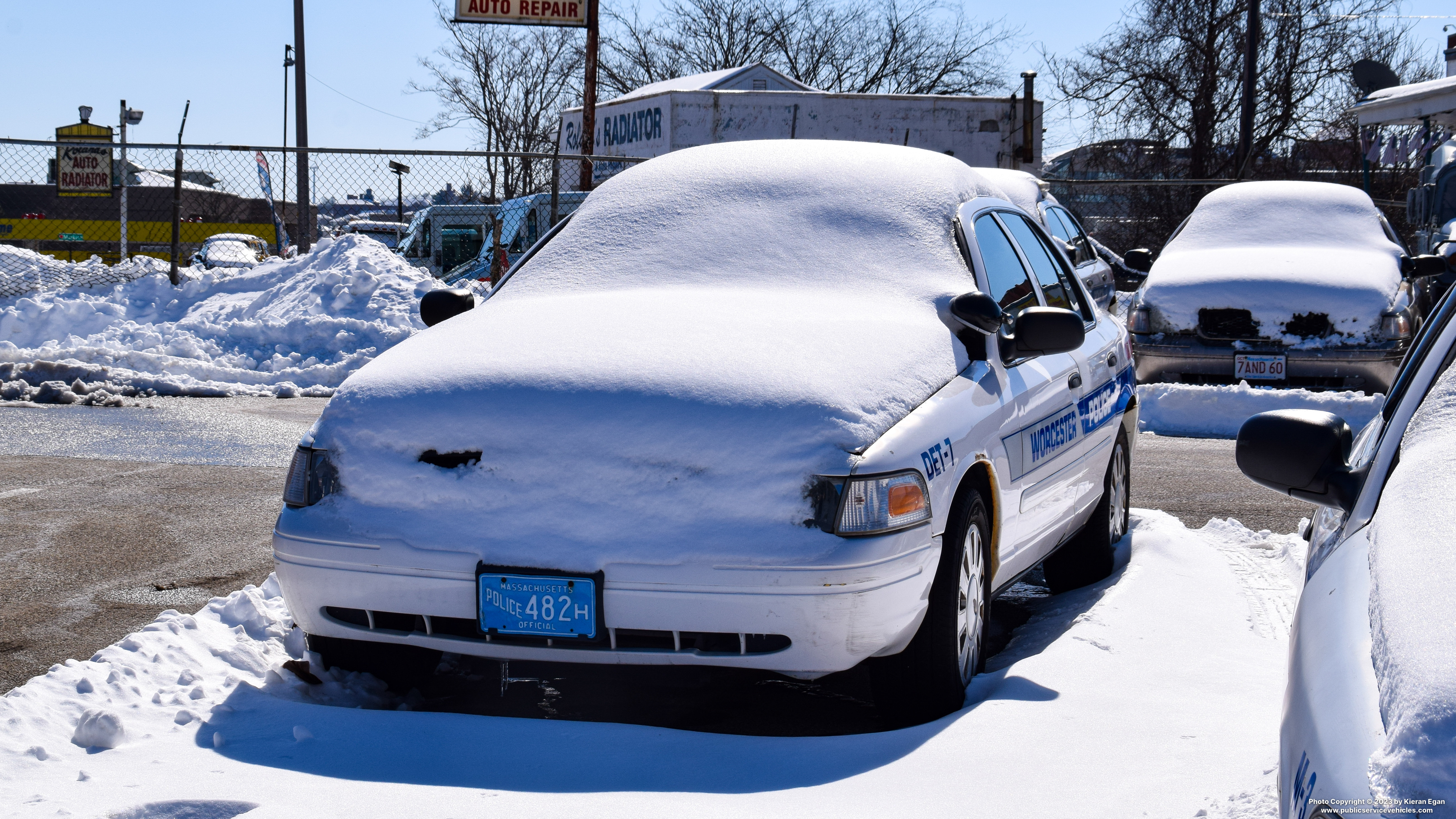 A photo  of Worcester Police
            Detail 7, a 2008 Ford Crown Victoria Police Interceptor             taken by Kieran Egan