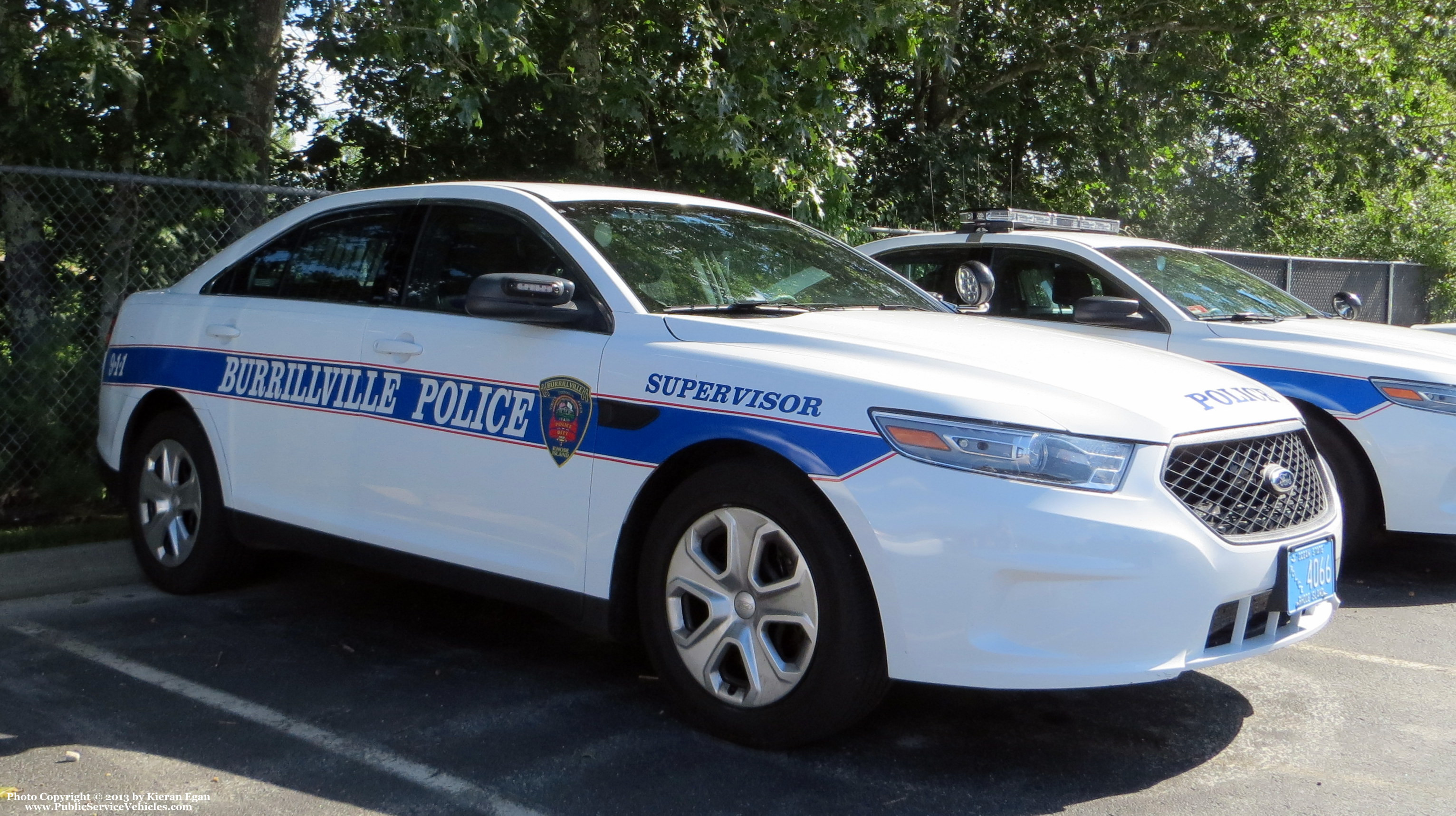 A photo  of Burrillville Police
            Cruiser 4066, a 2013 Ford Police Interceptor Sedan             taken by Kieran Egan