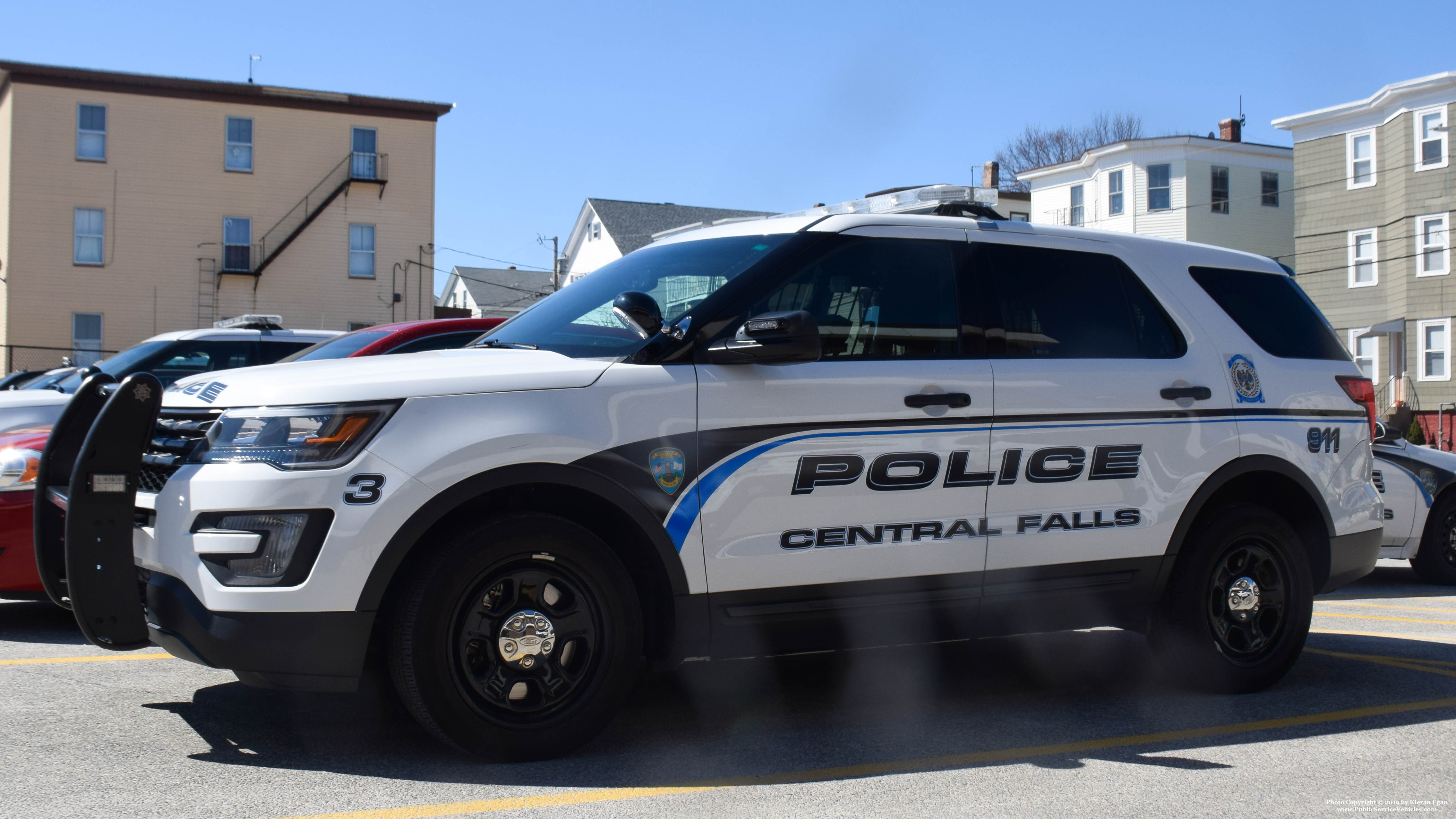 A photo  of Central Falls Police
            Patrol Car 3, a 2018 Ford Police Interceptor Utility             taken by Kieran Egan