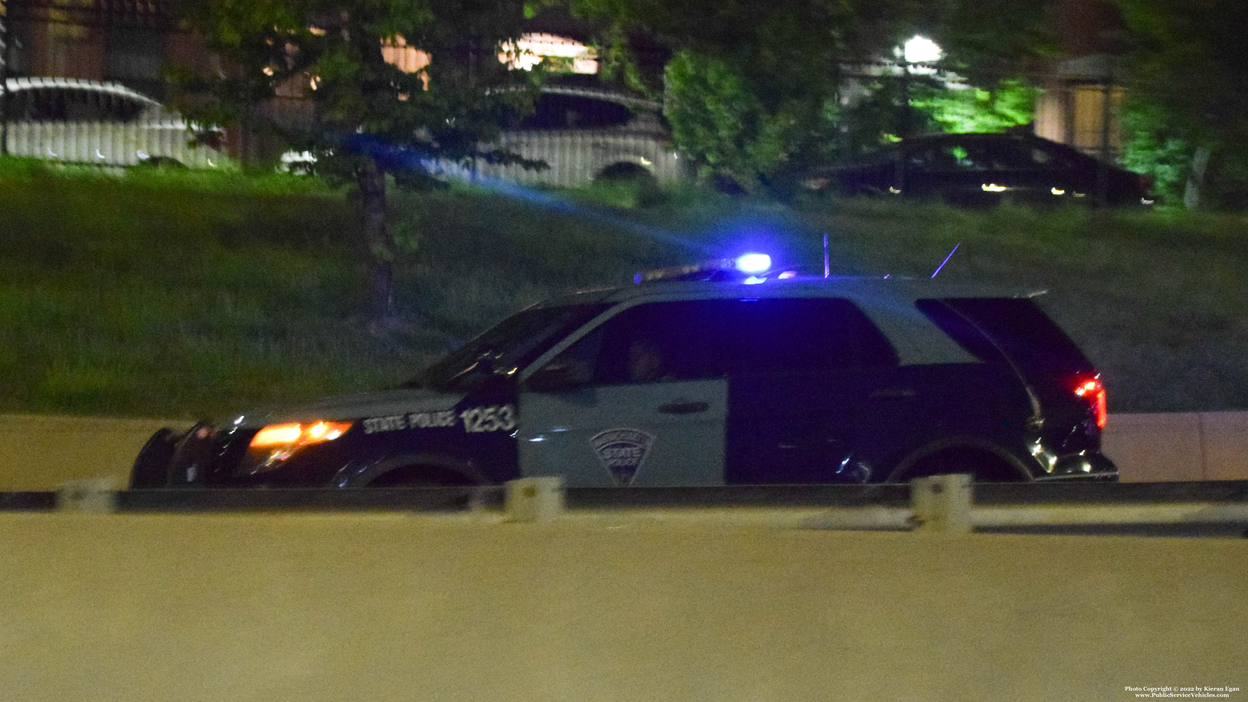 A photo  of Massachusetts State Police
            Cruiser 1253, a 2013 Ford Police Interceptor Utility             taken by Kieran Egan