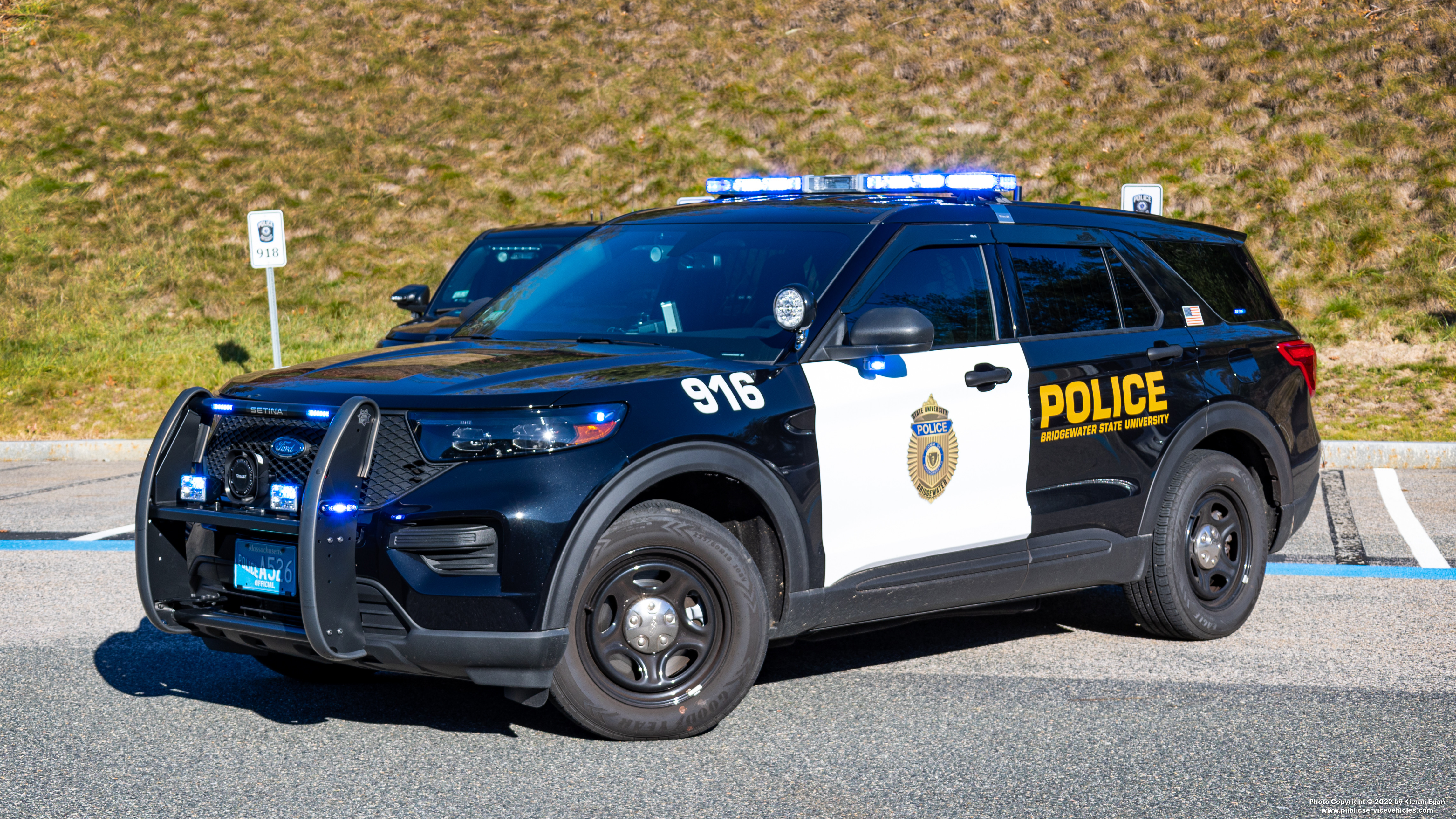 A photo  of Bridgewater State University Police
            Cruiser 916, a 2021 Ford Police Interceptor Utility             taken by Kieran Egan