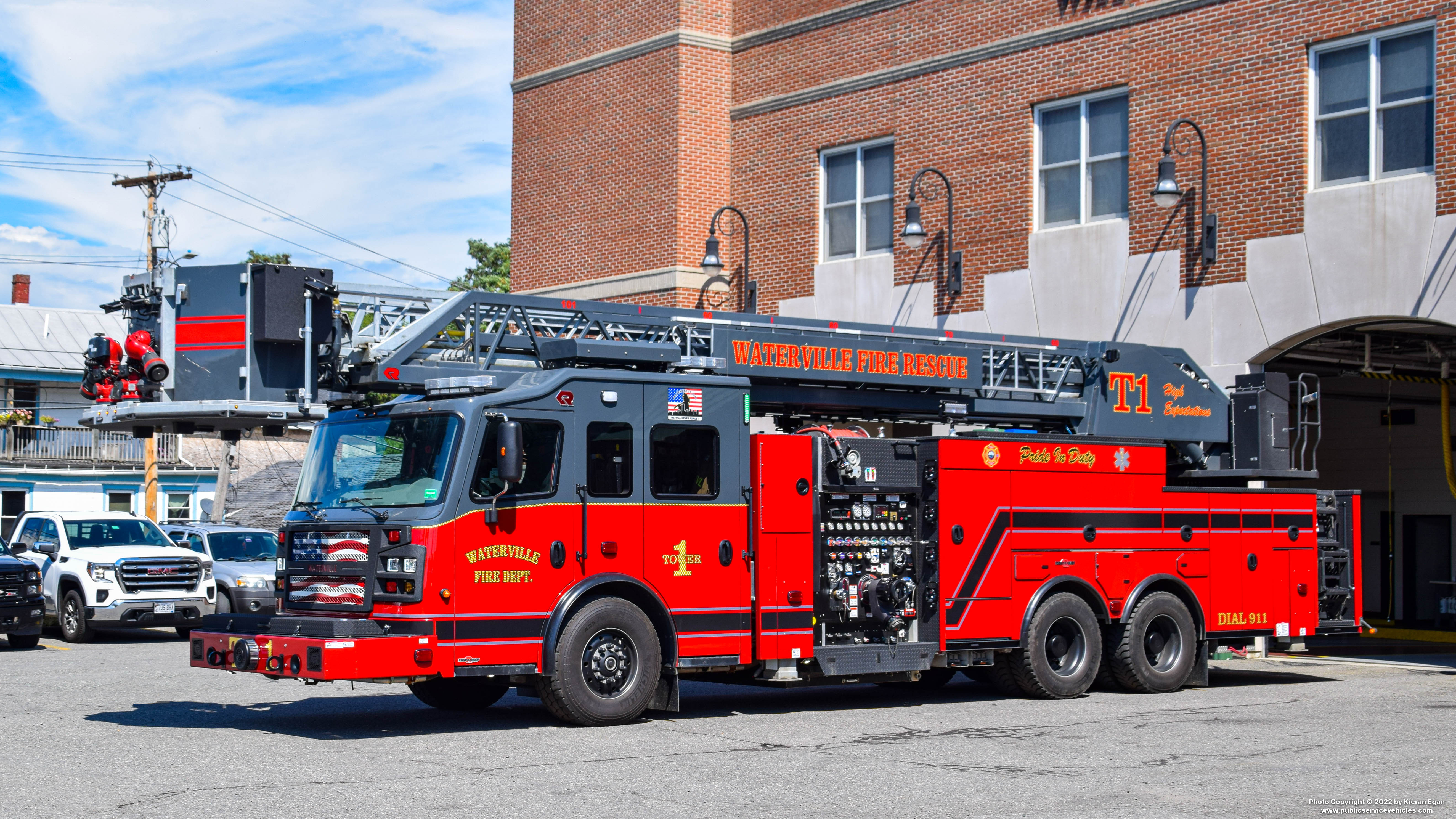 A photo  of Waterville Fire
            Tower 1, a 2021 Rosenbauer Cobra             taken by Kieran Egan