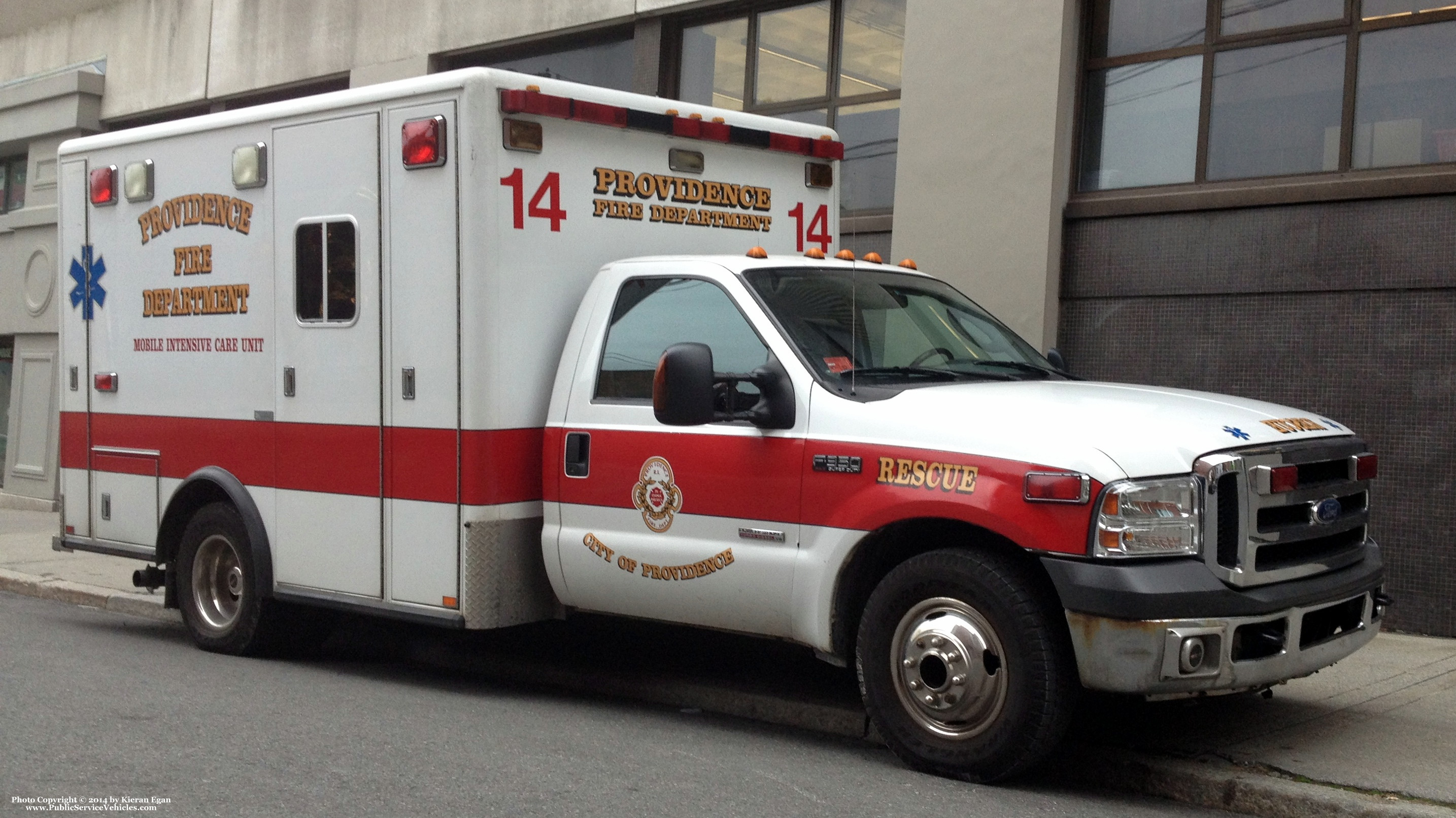 A photo  of Providence Fire
            Rescue 14, a 2006 Ford F-350             taken by Kieran Egan