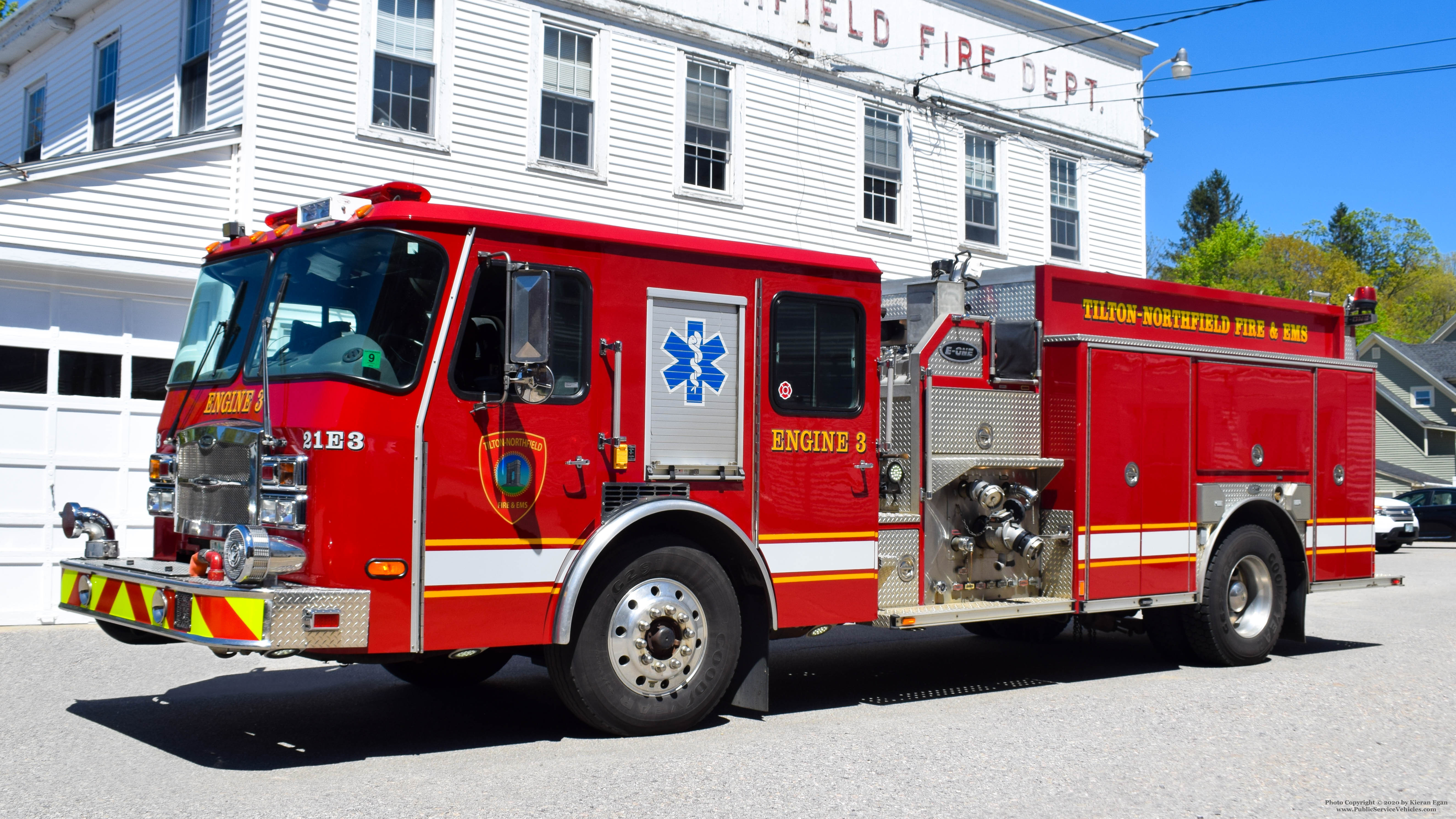 A photo  of Tilton-Northfield Fire District
            21 Engine 3, a 2006 E-One Typhoon             taken by Kieran Egan