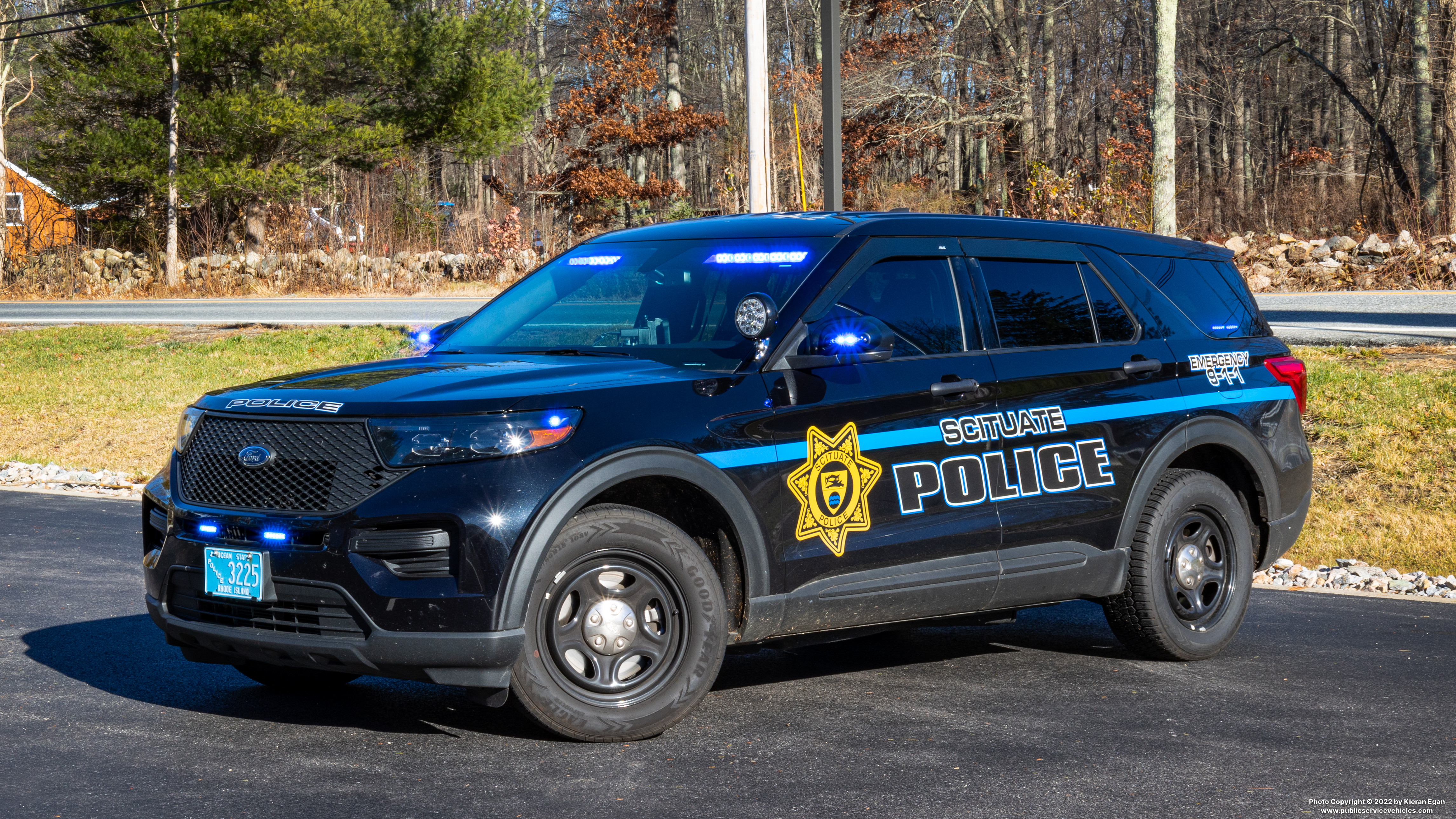 A photo  of Scituate Police
            Cruiser 3225, a 2021 Ford Police Interceptor Utility             taken by Kieran Egan