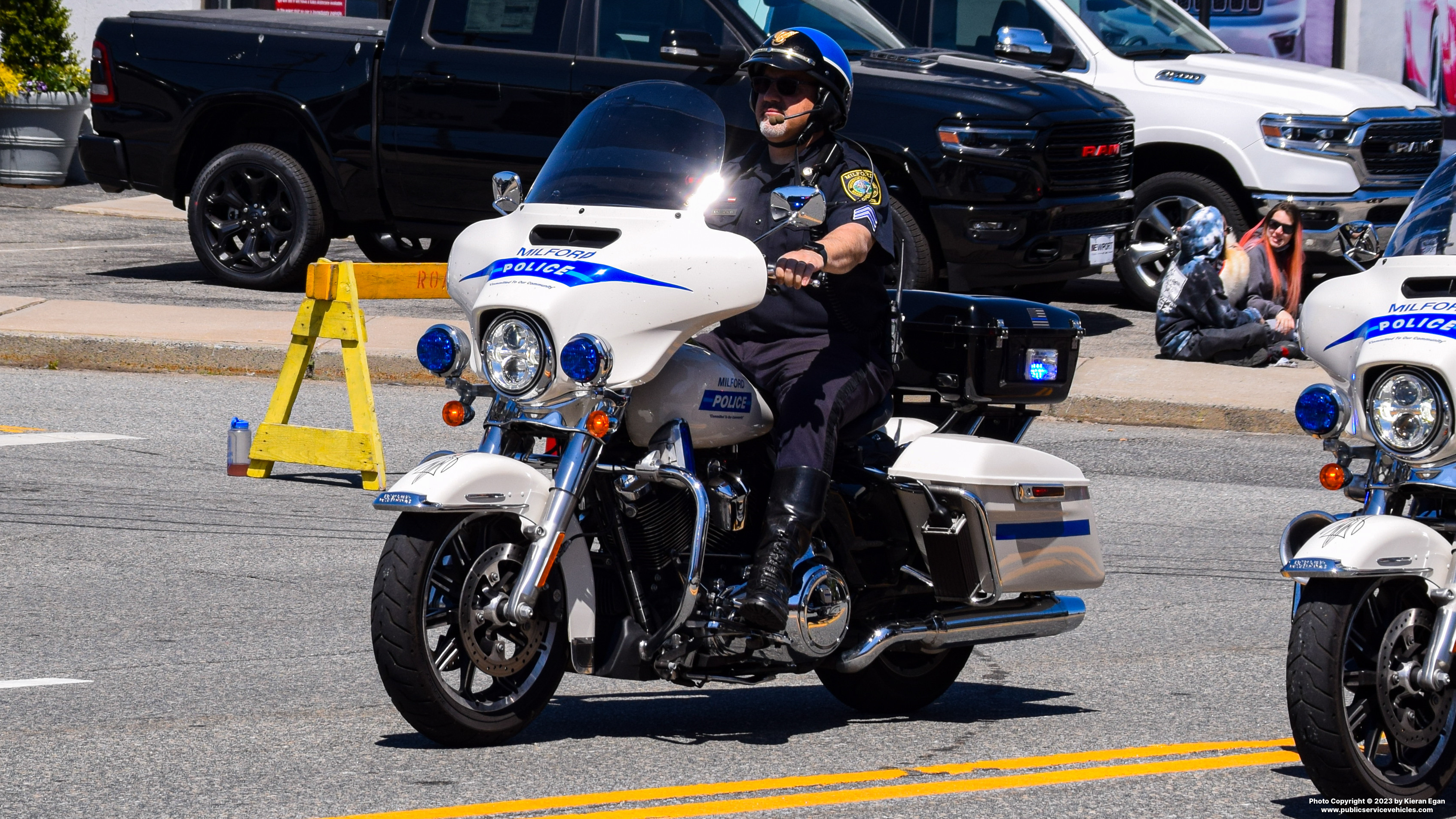 A photo  of Milford Police
            Motorcycle 215, a 2020 Harley-Davidson Electra Glide             taken by Kieran Egan