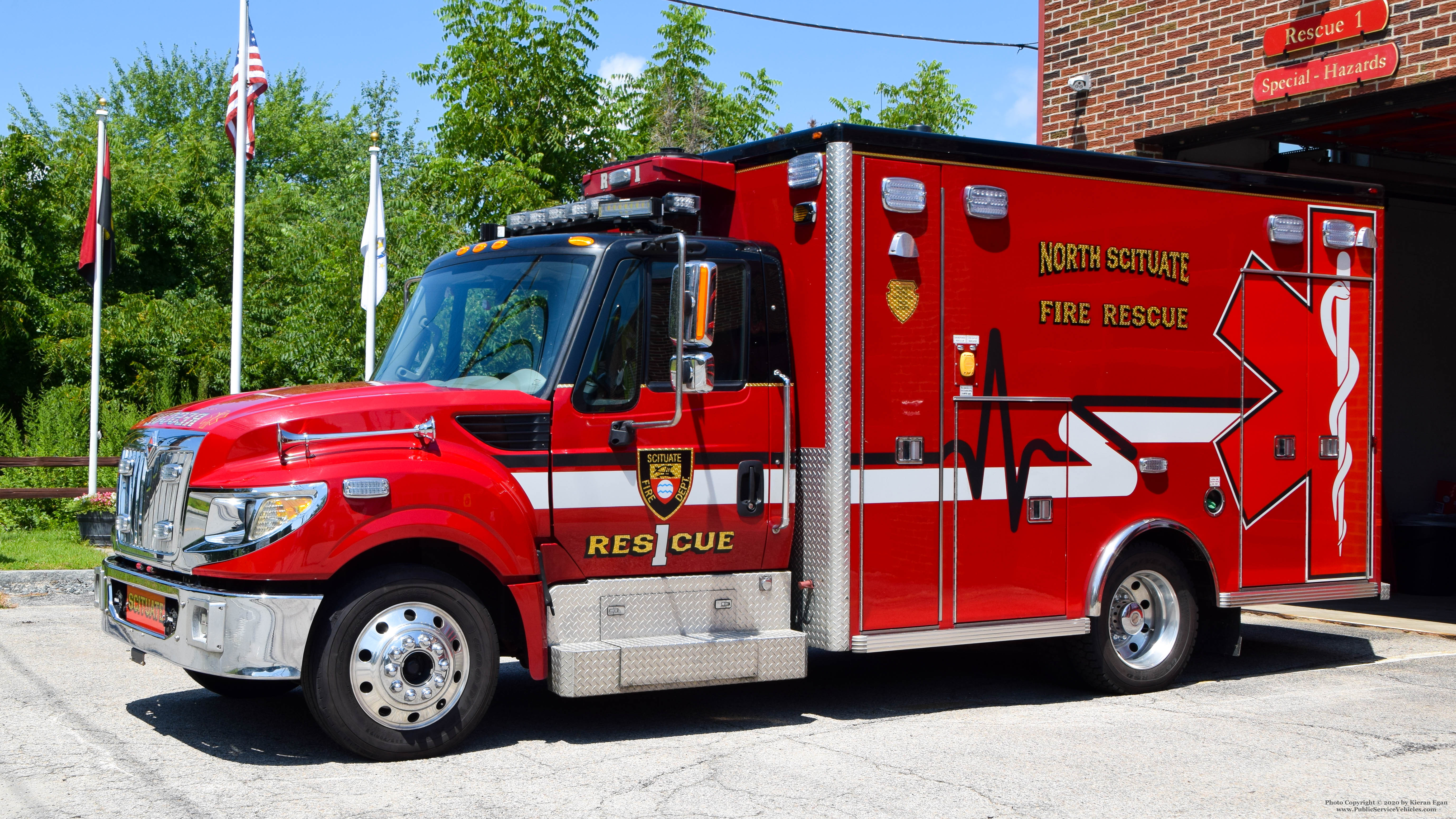 A photo  of North Scituate Fire District
            Rescue 1, a 2016 International TerraStar             taken by Kieran Egan