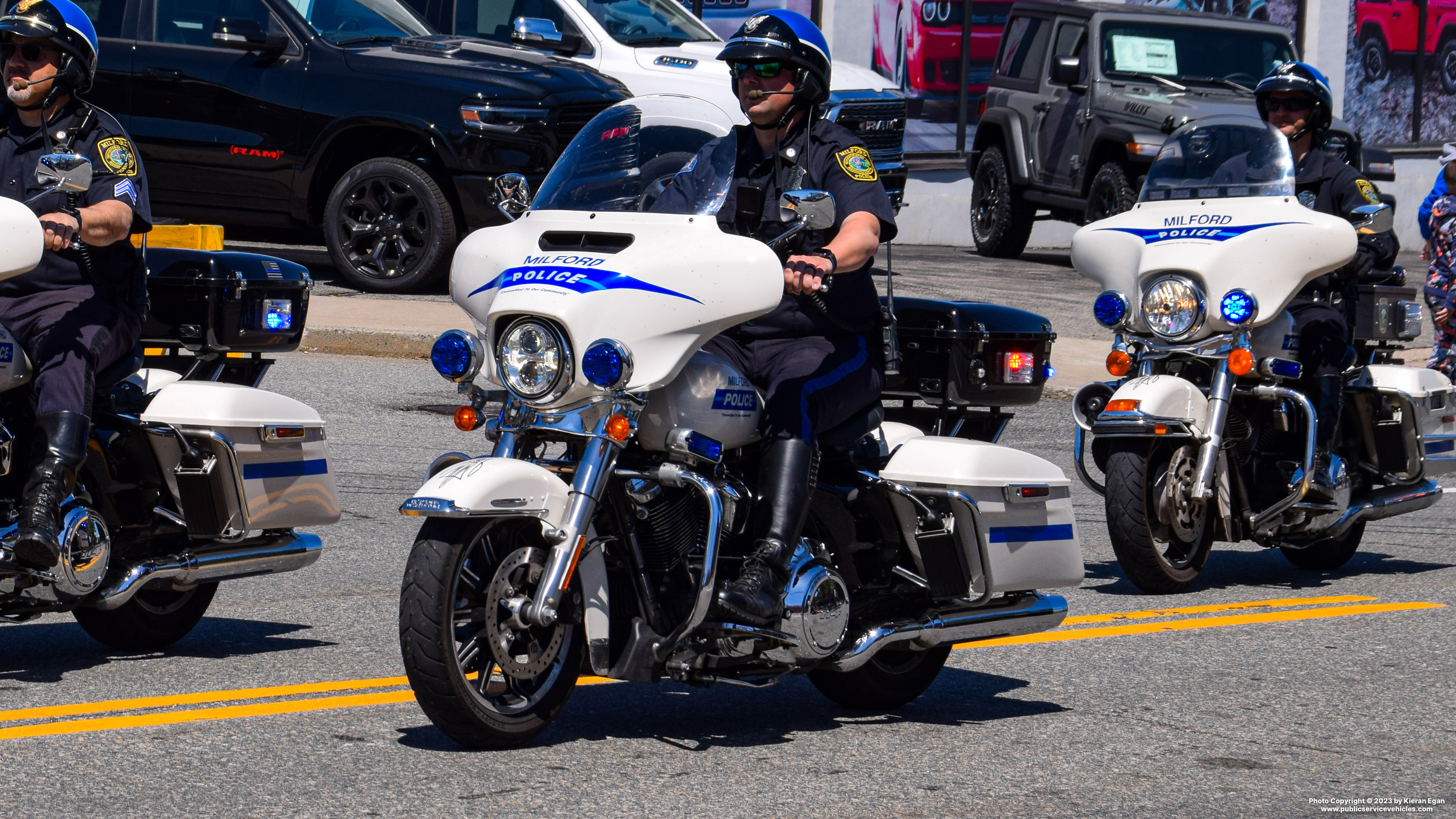 A photo  of Milford Police
            Motorcycle 217, a 2020 Harley-Davidson Electra Glide             taken by Kieran Egan