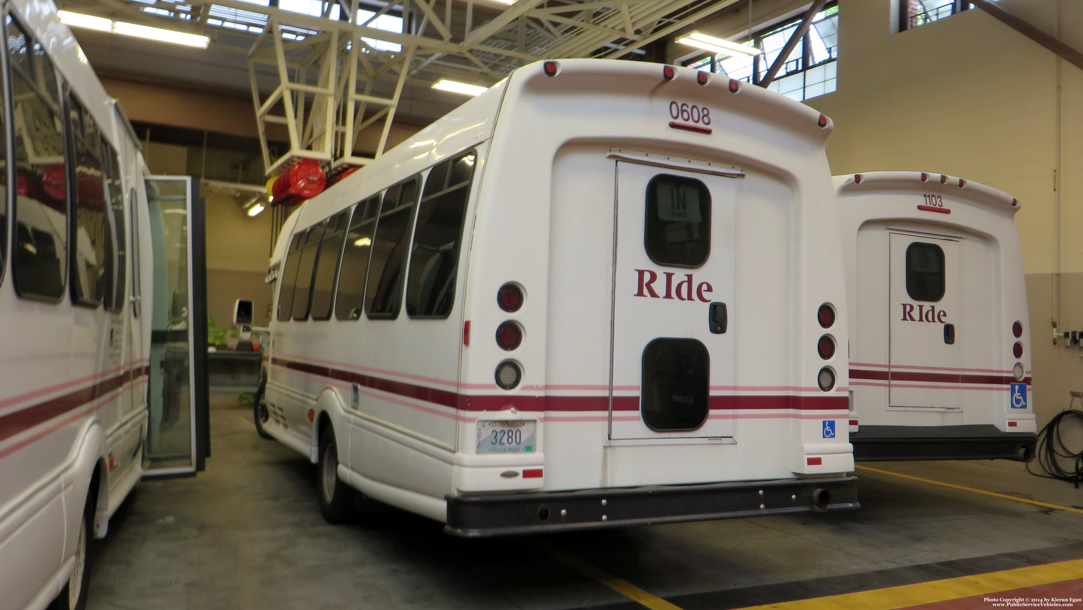 A photo  of Rhode Island Public Transit Authority
            Paratransit Bus 0608, a 2006 Ford E-450 Bus             taken by Kieran Egan