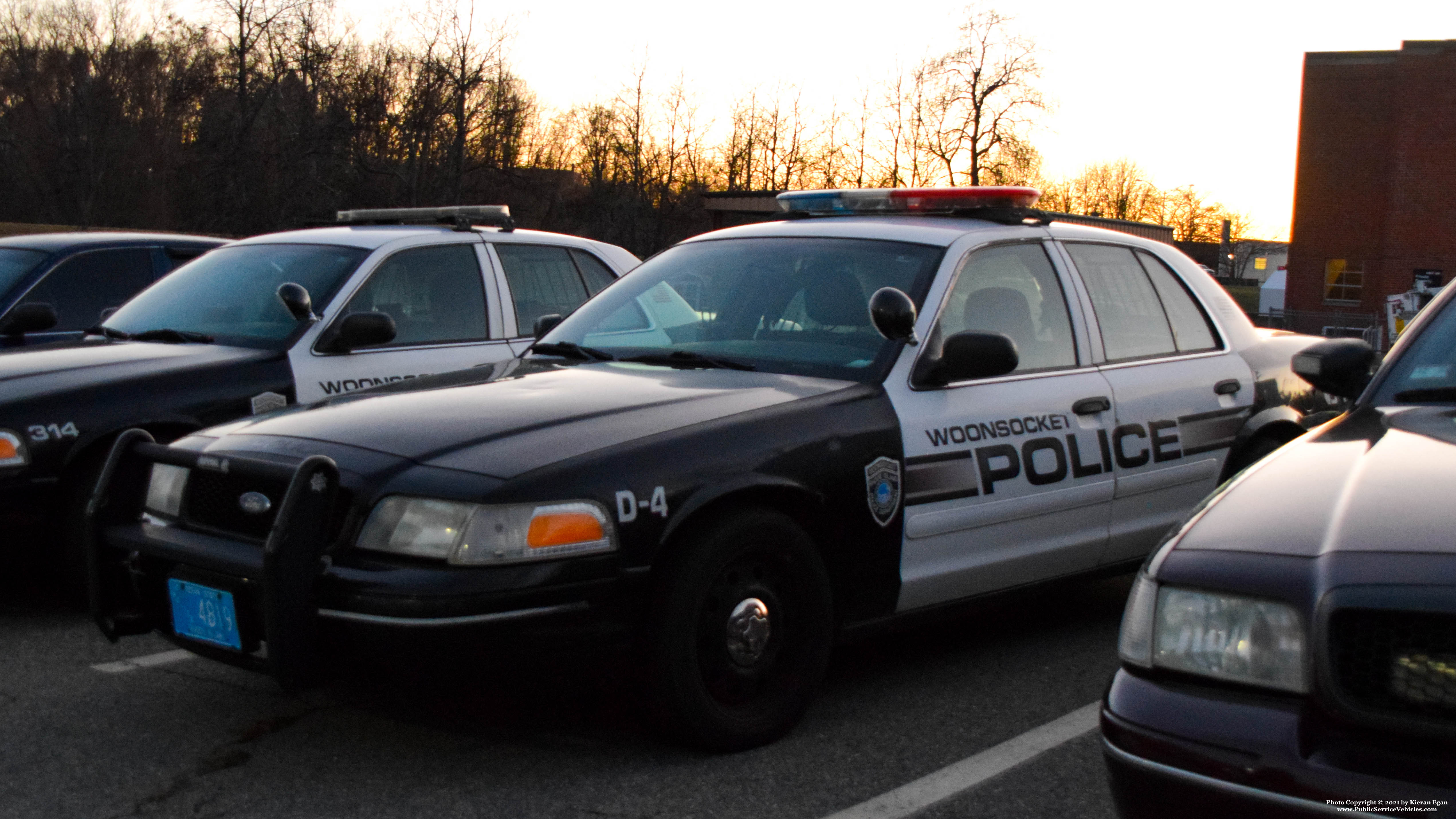 A photo  of Woonsocket Police
            D-4, a 2006-2008 Ford Crown Victoria Police Interceptor             taken by Kieran Egan