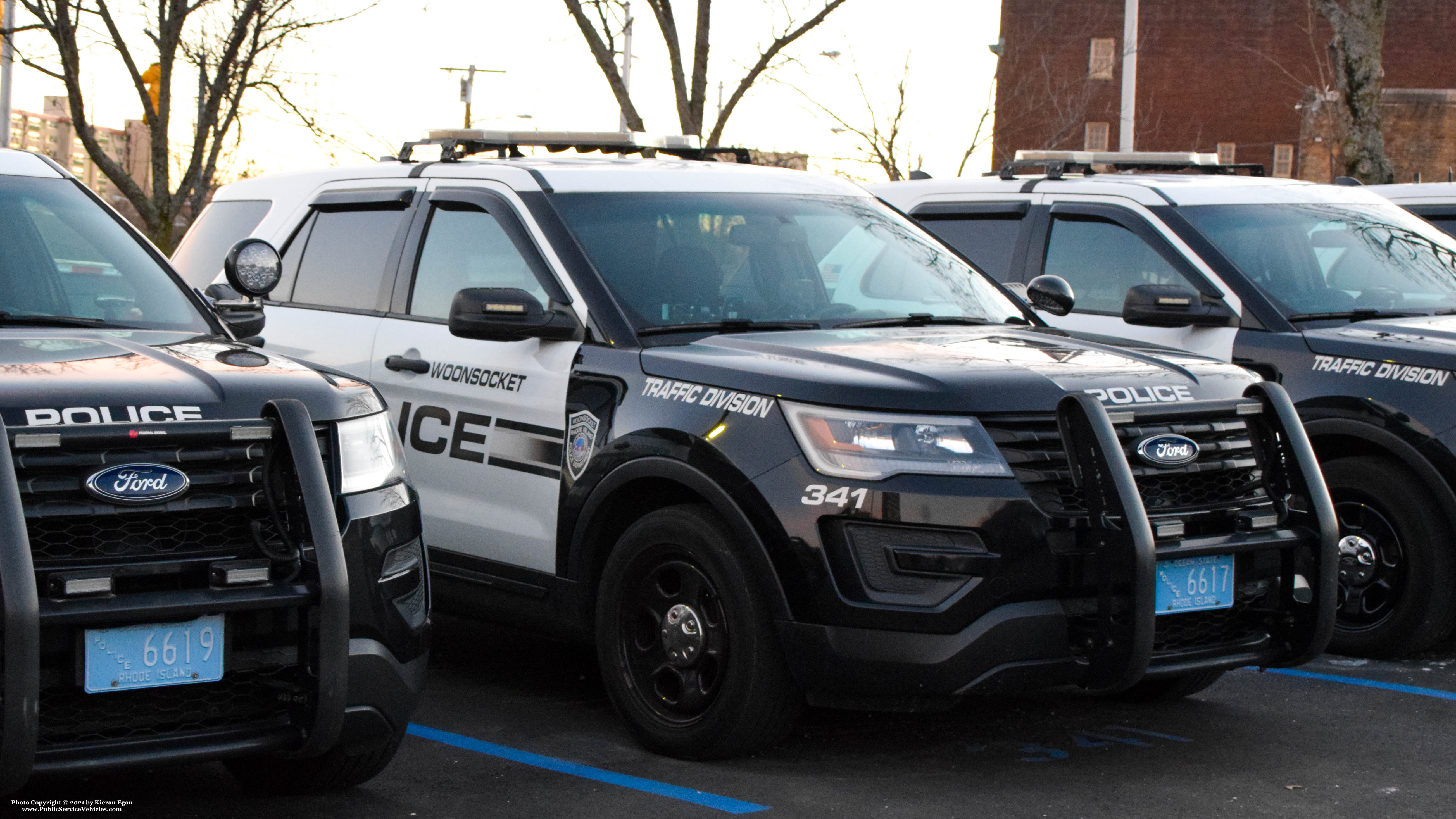 A photo  of Woonsocket Police
            Cruiser 341, a 2016-2018 Ford Police Interceptor Utility             taken by Kieran Egan